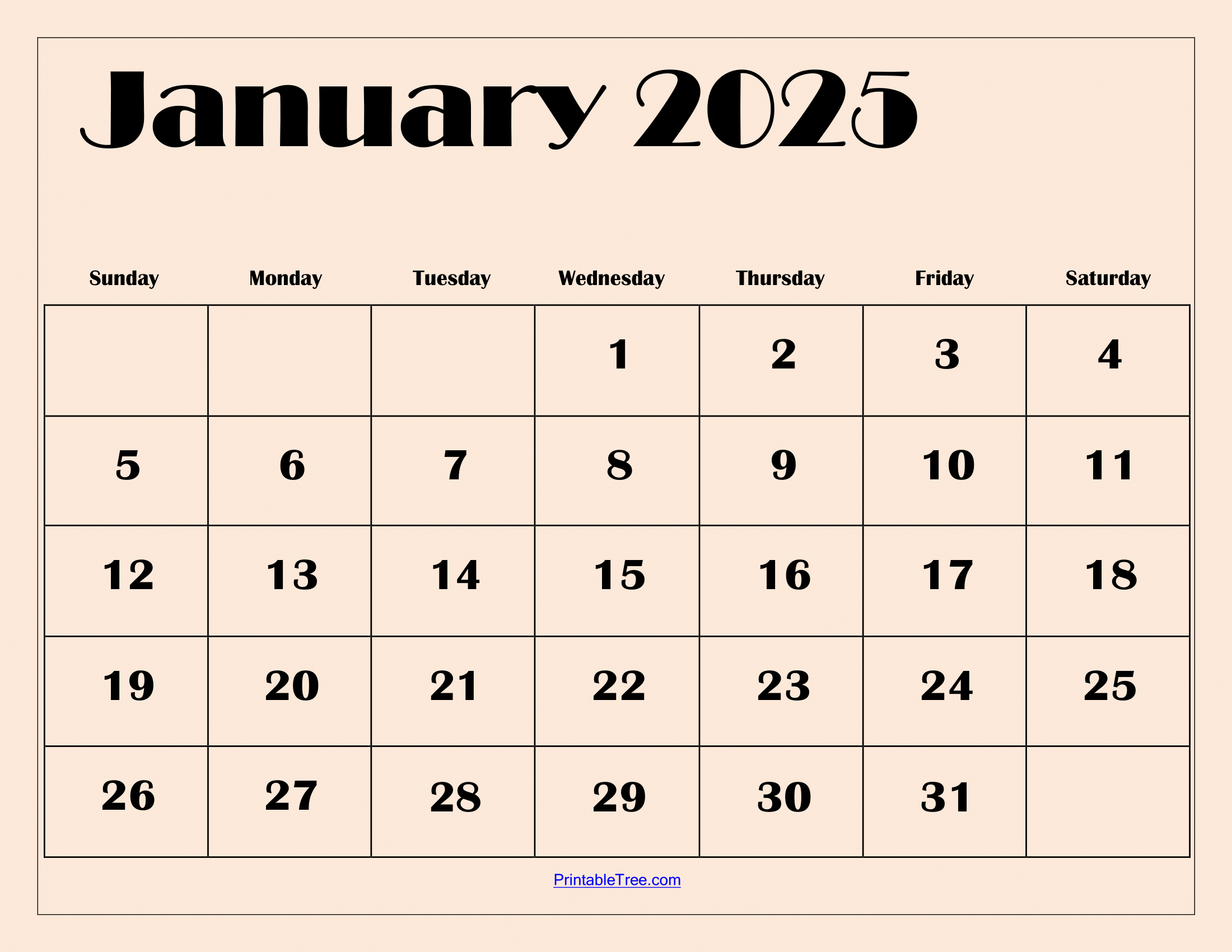 January 2025 Calendar Printable Pdf Template With Holidays for 2025 January Printable Calendar