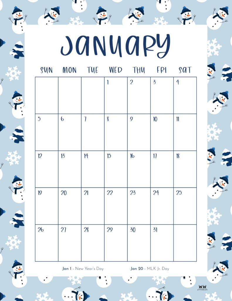 January 2025 Calendars - 107 Free Printables | Printabulls pertaining to January 2025 Calendar Printable Portrait