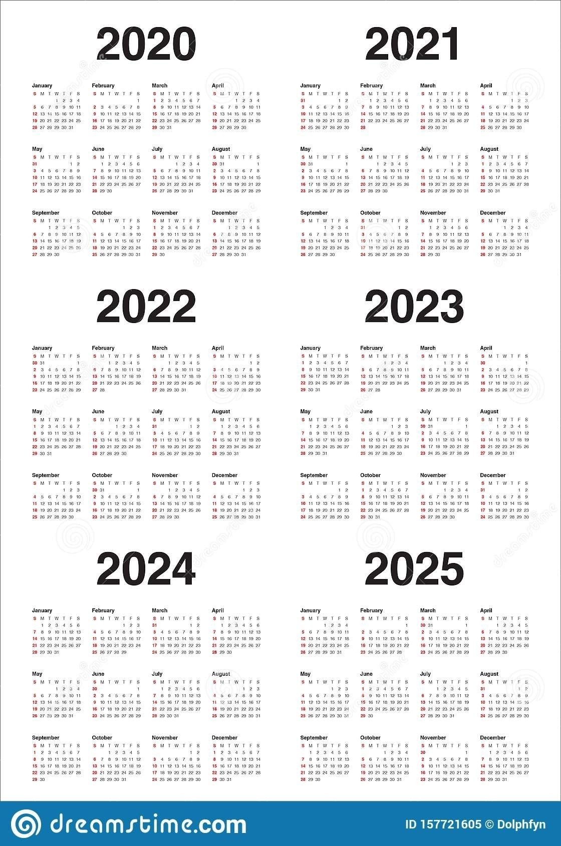 Perky Calendar 2020 To 2025 – Printable Blank Calendar Template inside 5 Year Calendar 2020 To 2025 Printable