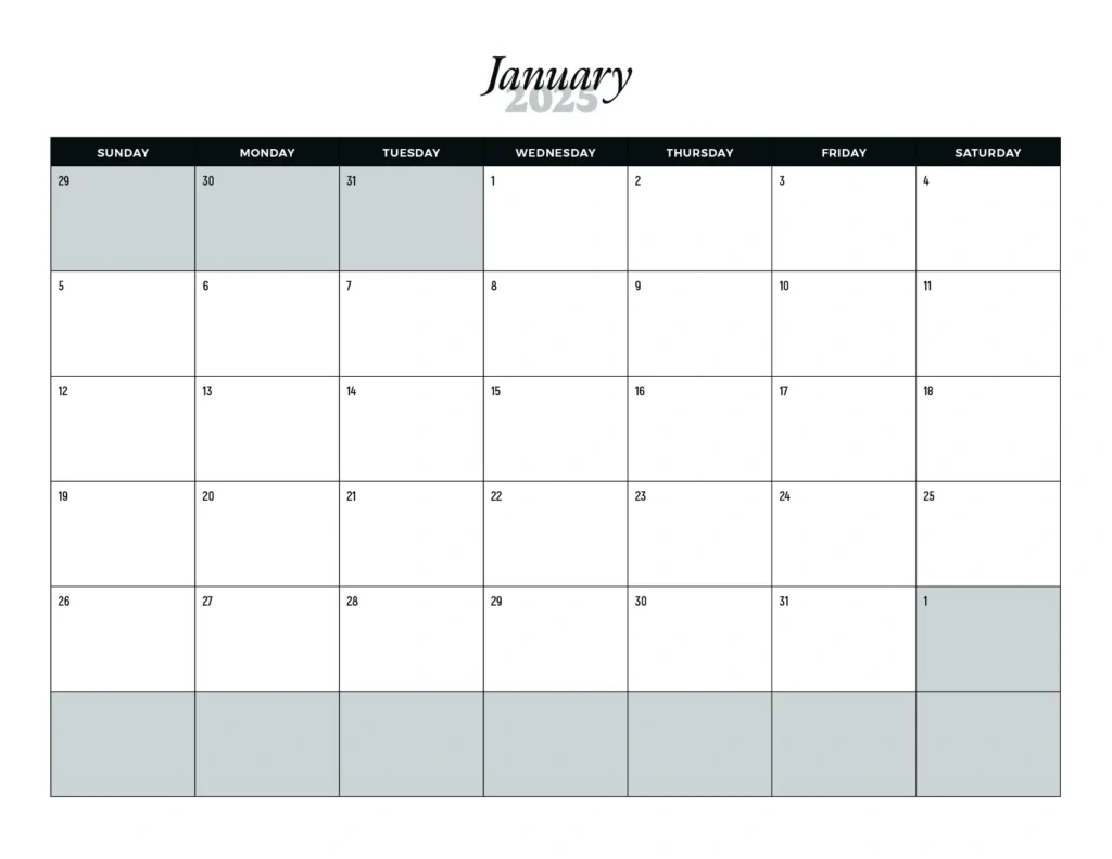 Printable January 2025 Calendars | Free Pdf Downloads intended for January 2025 Free Printable