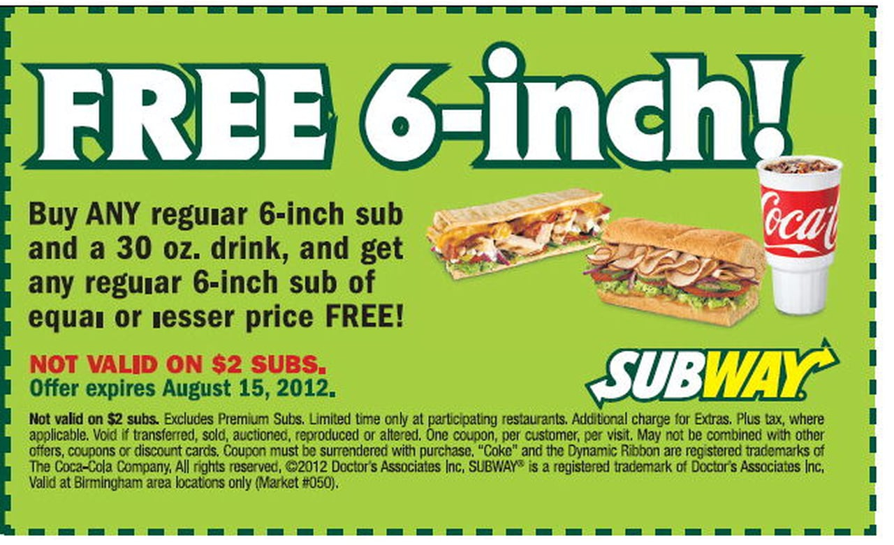 Subway Deals Promo Code with Subway Coupons January 2025 Printable