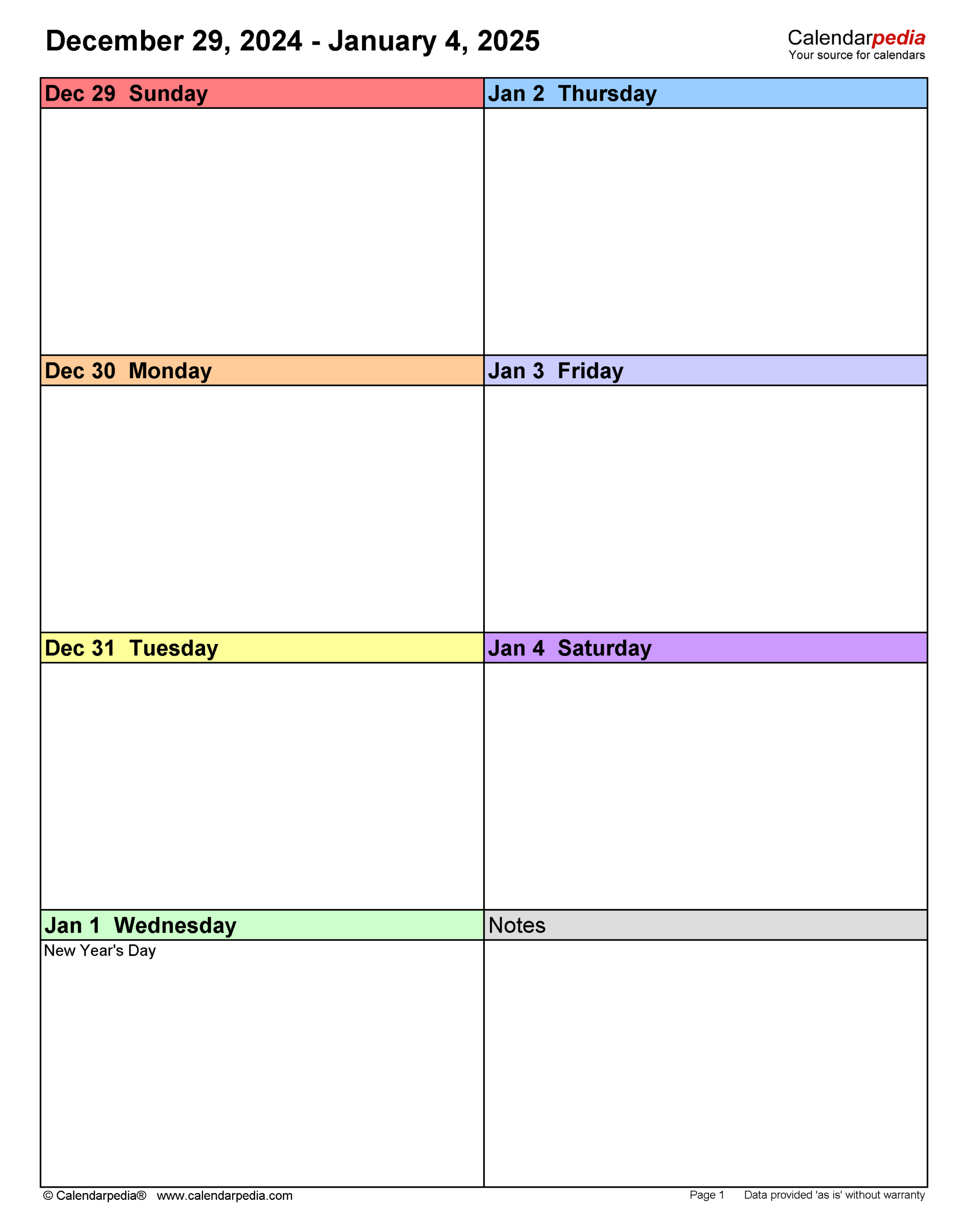 Weekly Calendars 2025 For Pdf - 12 Free Printable Templates for Printable 2025 Weekly Calendar