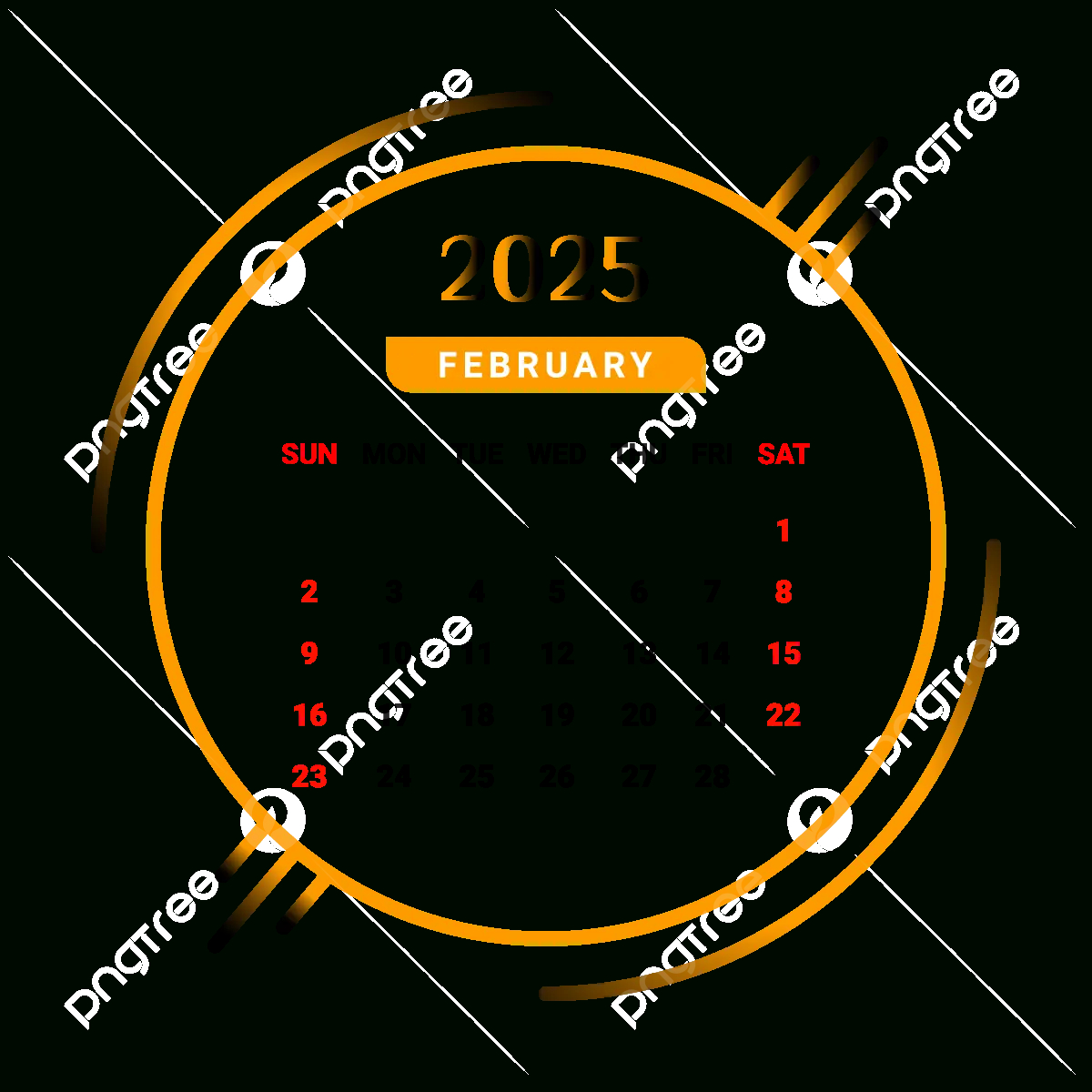 2025 February Month Calendar Yellow And Black Unique Design Vector with regard to February 2025 Calendar Designs