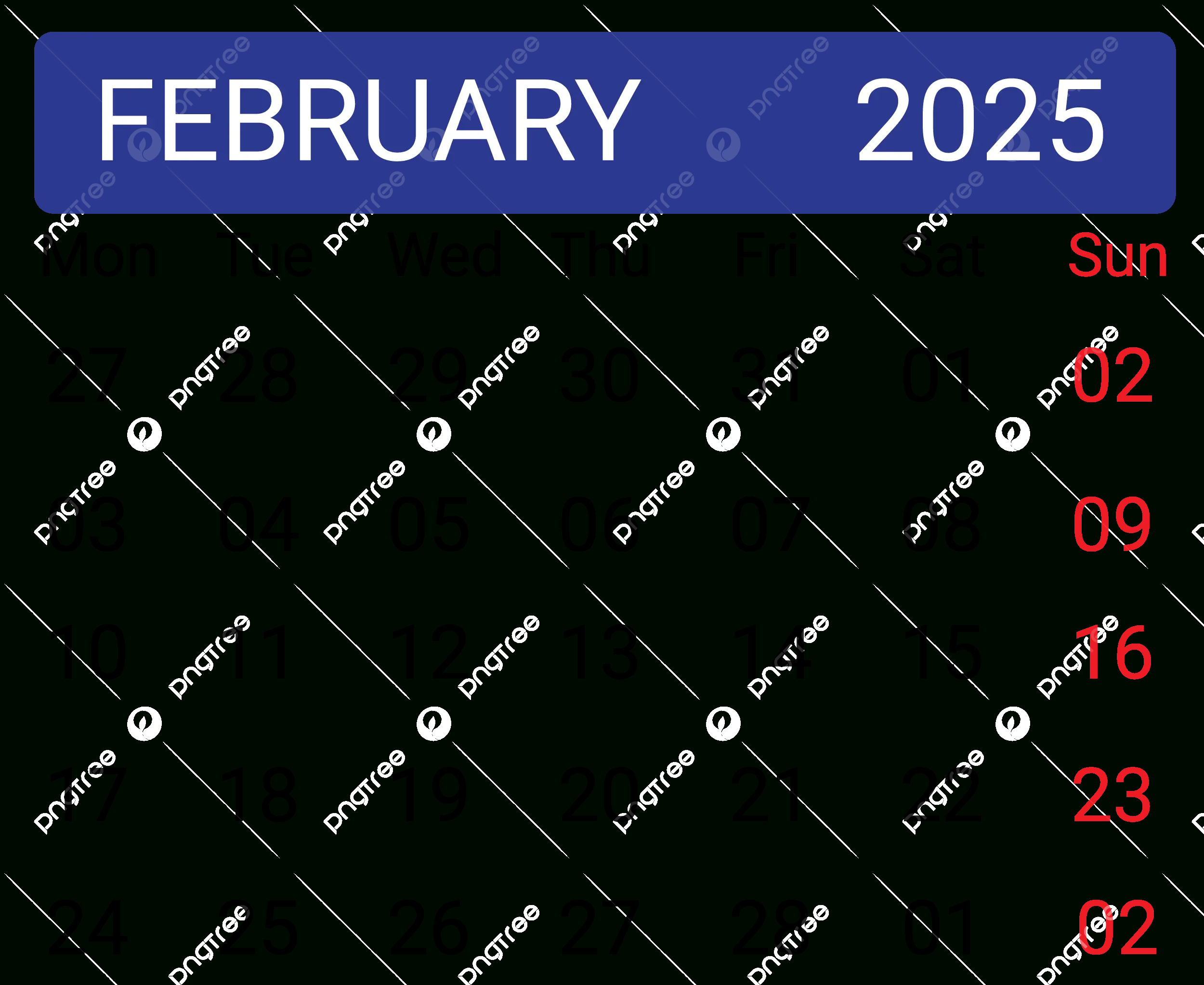 Calendar 2025 February Vector, February 2025, Calendar 2025, 2025 with regard to February 2025 Calendar Png