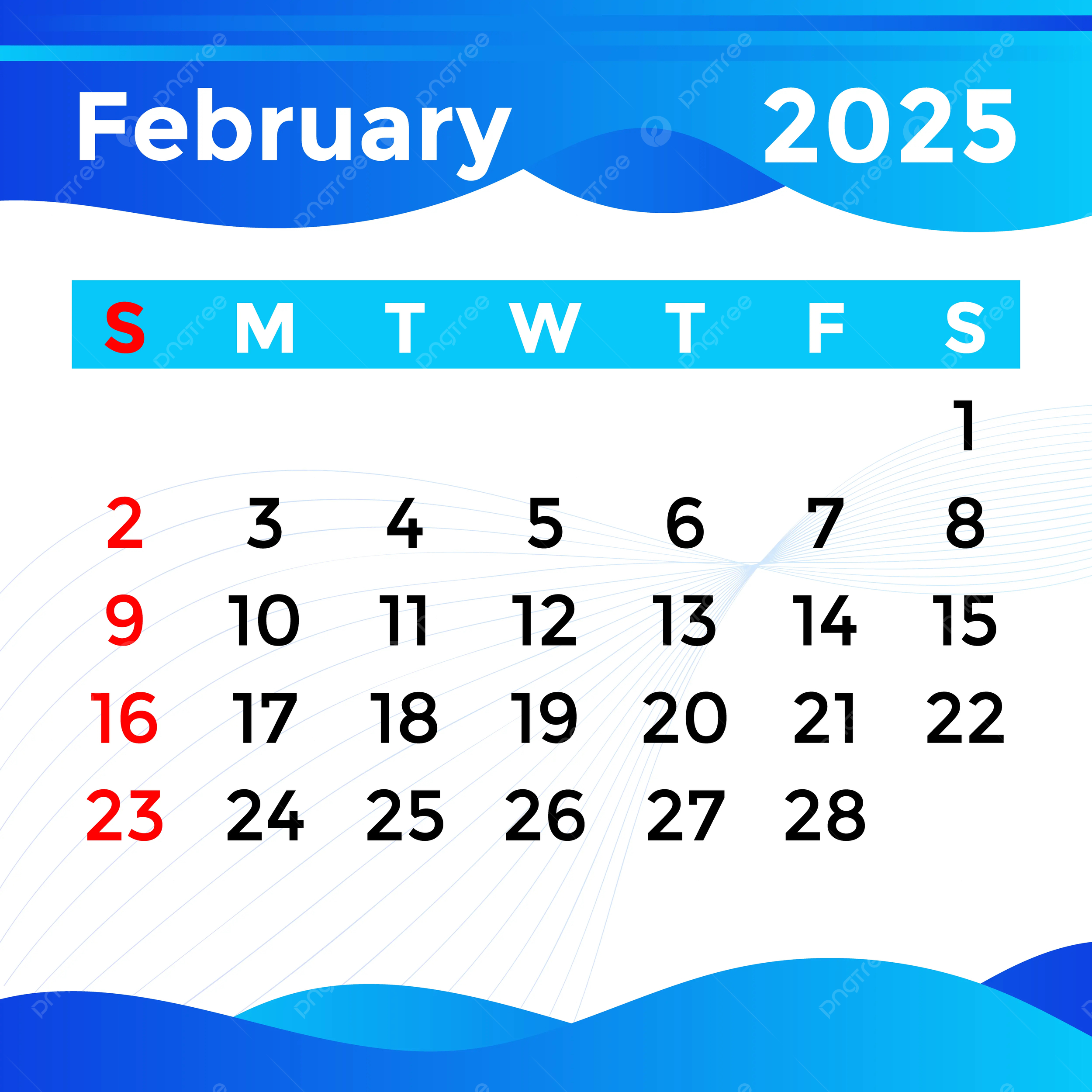 Calendar 2025 Month Of February Vector Template Download On Pngtree with regard to February 2025 Calendar Clipart