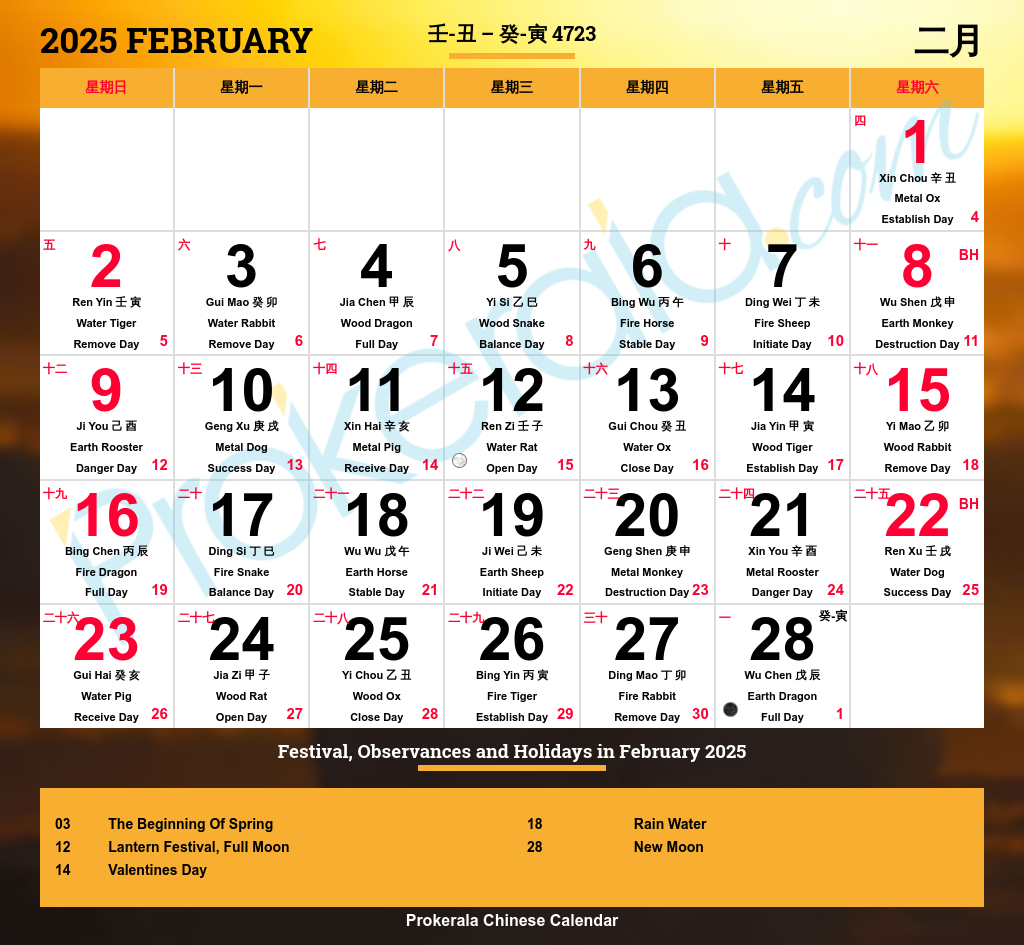 Chinese Calendar 2025 | Festivals | Holidays 2025 intended for February 2025 Chinese Calendar