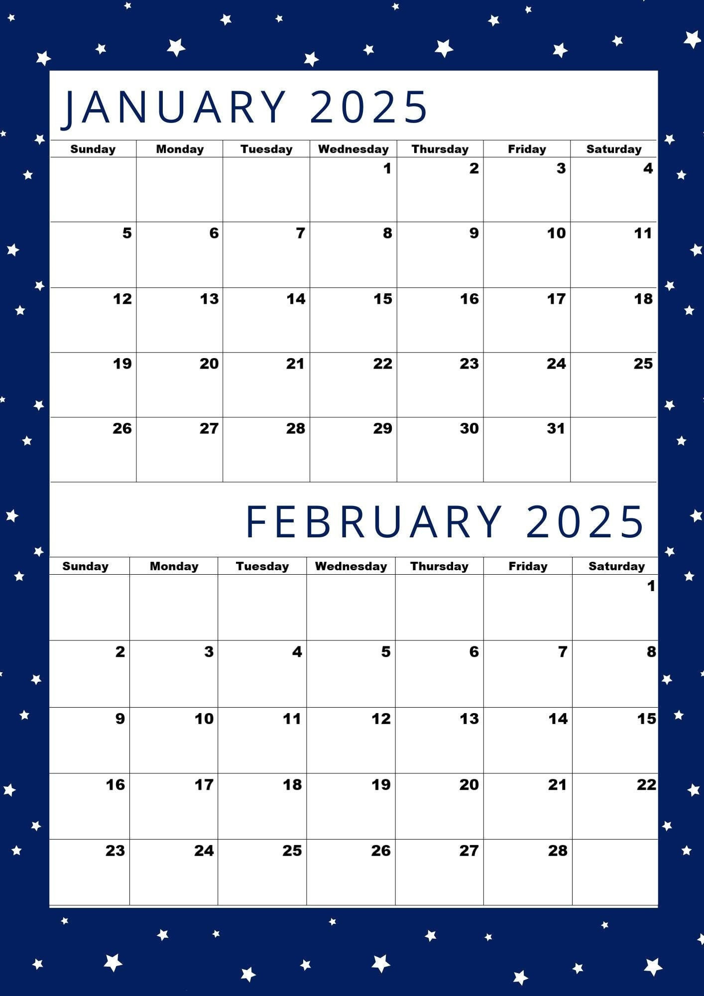 Druckbarer Kalender Für Januar 2025, Druckbarer Kalender Für pertaining to January February Calendar 2025 Printable