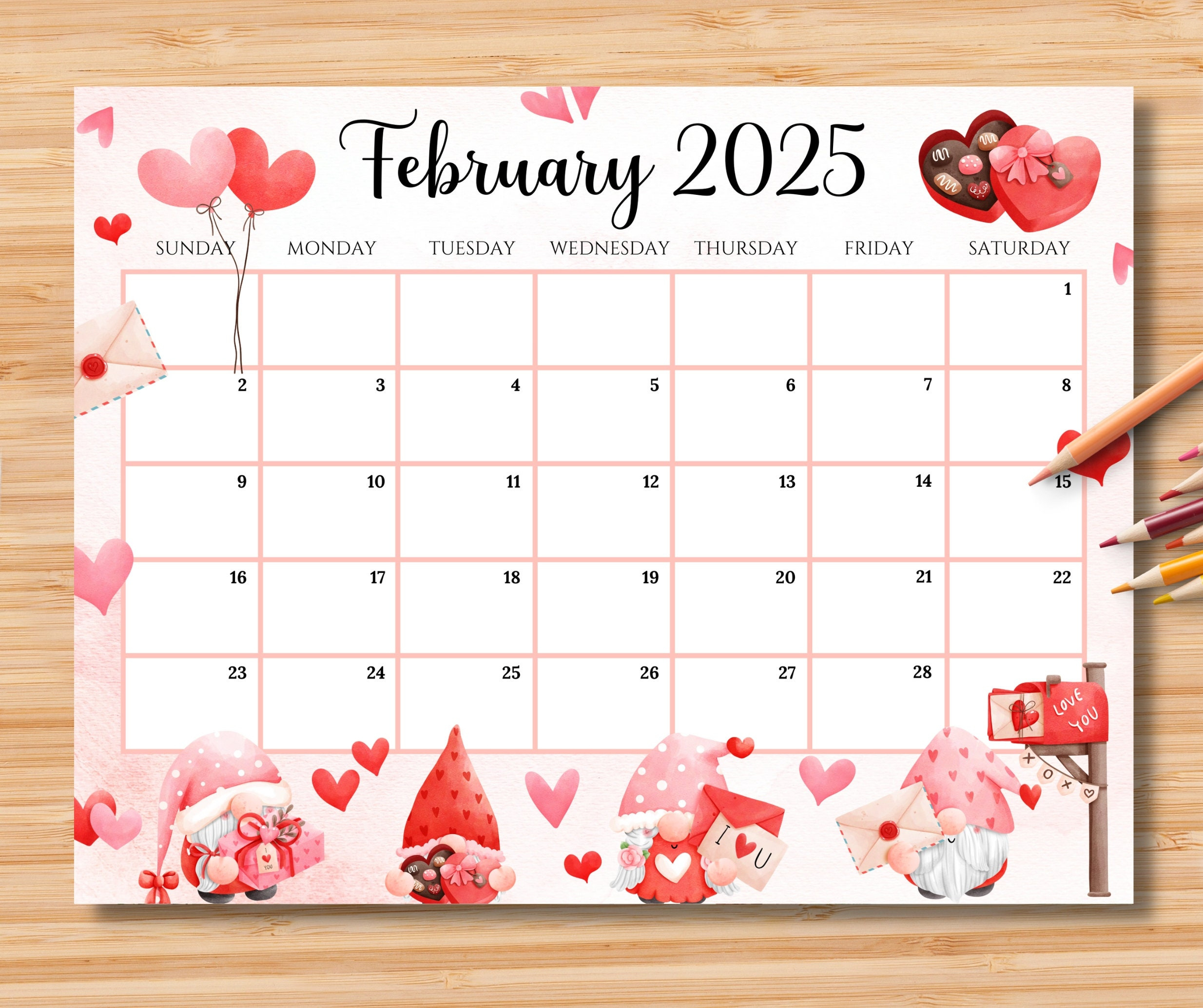 Editable February 2025 Calendar, Sweet Valentine 2025 With Cute regarding February 2025 Calendar Valentine&amp;amp;#039;S Day