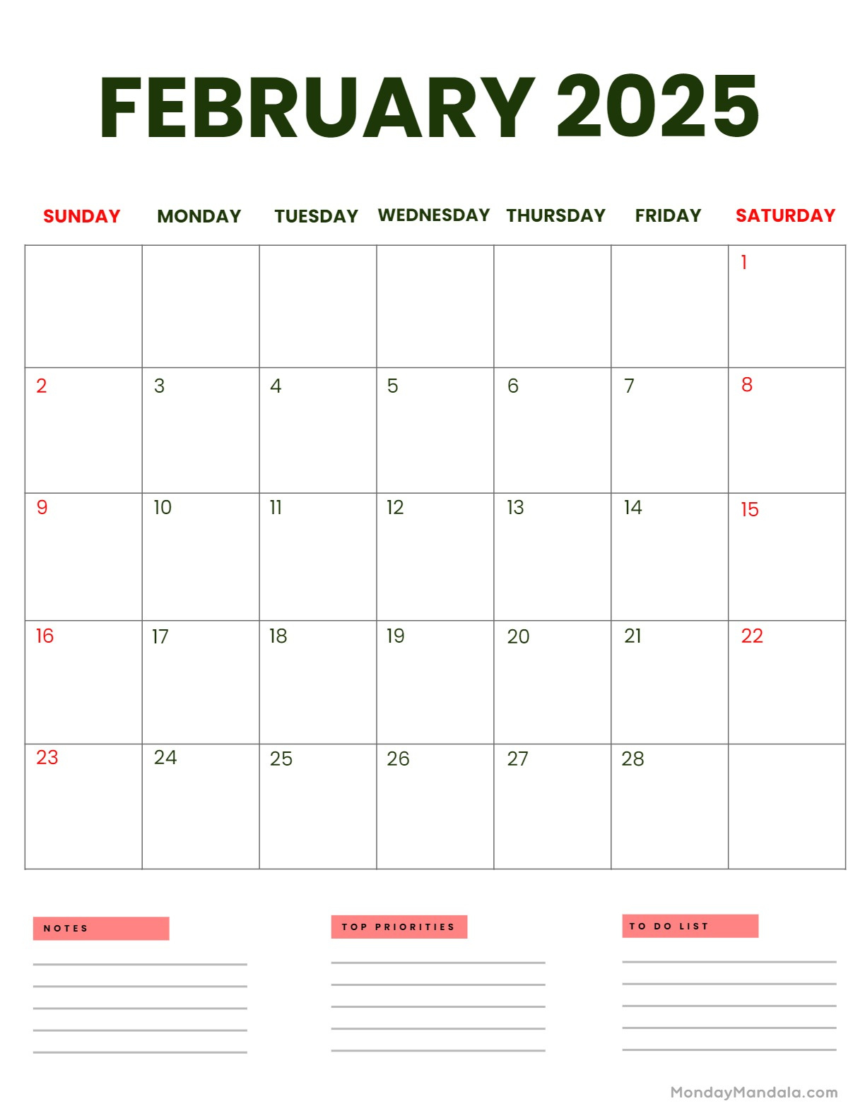 February 2025 Calendar (52 Free Pdf Printables) regarding February 2025 Whiteboard Calendar Ideas