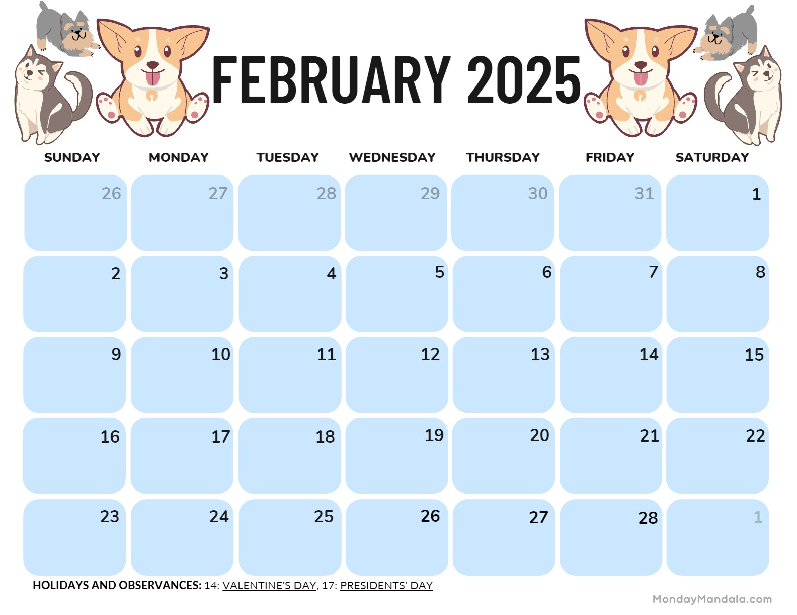 February 2025 Calendar (52 Free Pdf Printables) throughout Cute February 2025 Calendar Printable