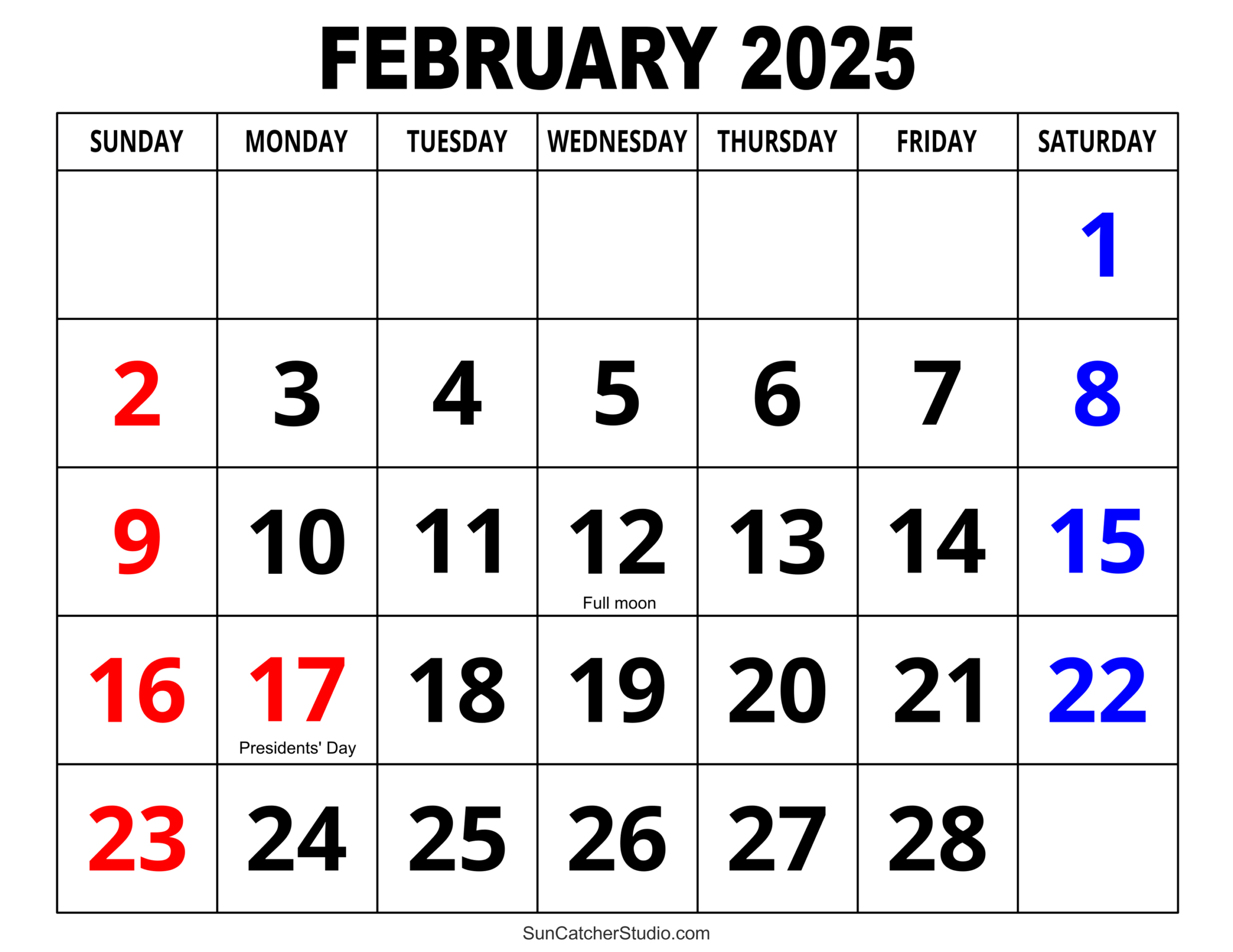 February 2025 Calendar (Free Printable) – Diy Projects, Patterns in 2025 Printable February Calendar