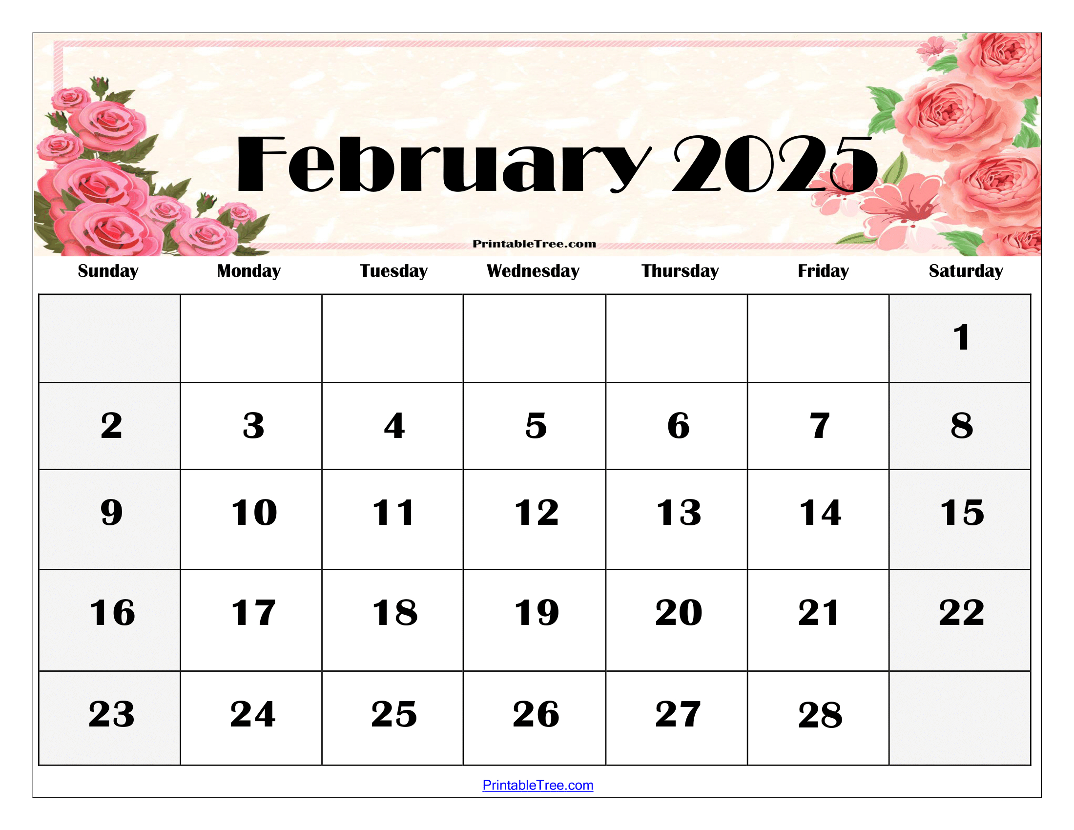 February 2025 Calendar Printable Pdf Template With Holidays intended for February 2025 Calendar Design