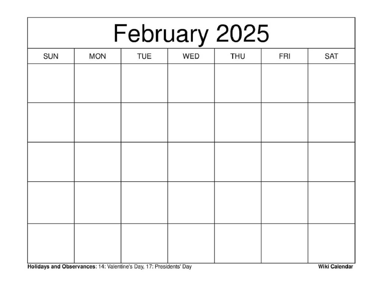 February 2025 Calendar - Printable Templates &amp;amp; More intended for Wiki Calendar February 2025