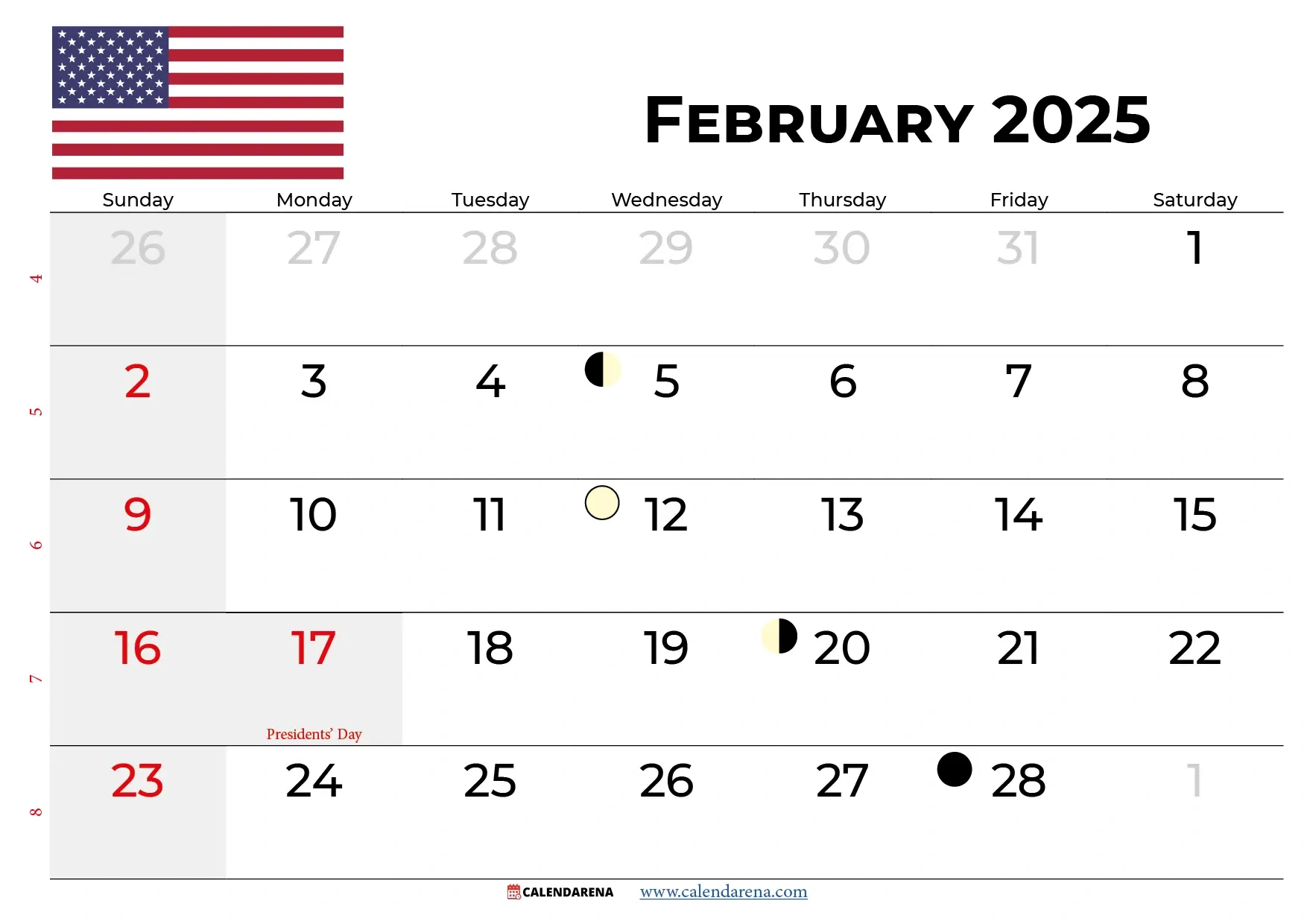 February 2025 Calendar With Holidays in Show Me A Calendar For The Month Of February 2025