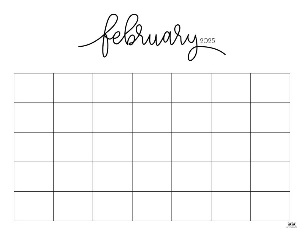 February 2025 Calendars - 107 Free Printables | Printabulls within Blank Calendar February 2025 Printable