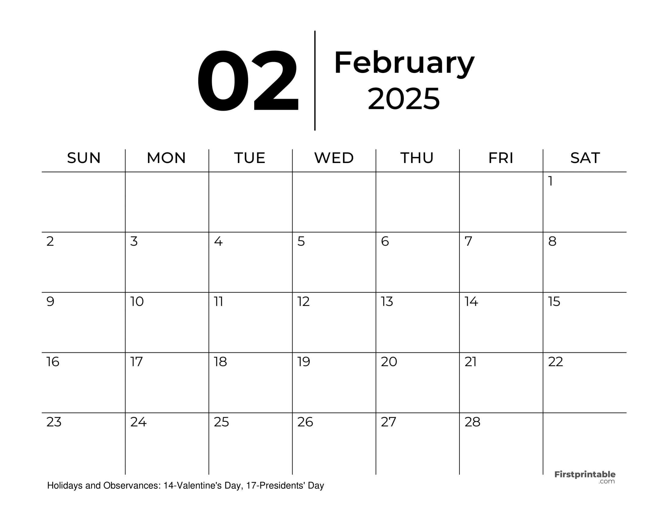 February 2025 Calendars - Free Printable &amp;amp; Fillable in February 2025 Calendar Printable With Lines