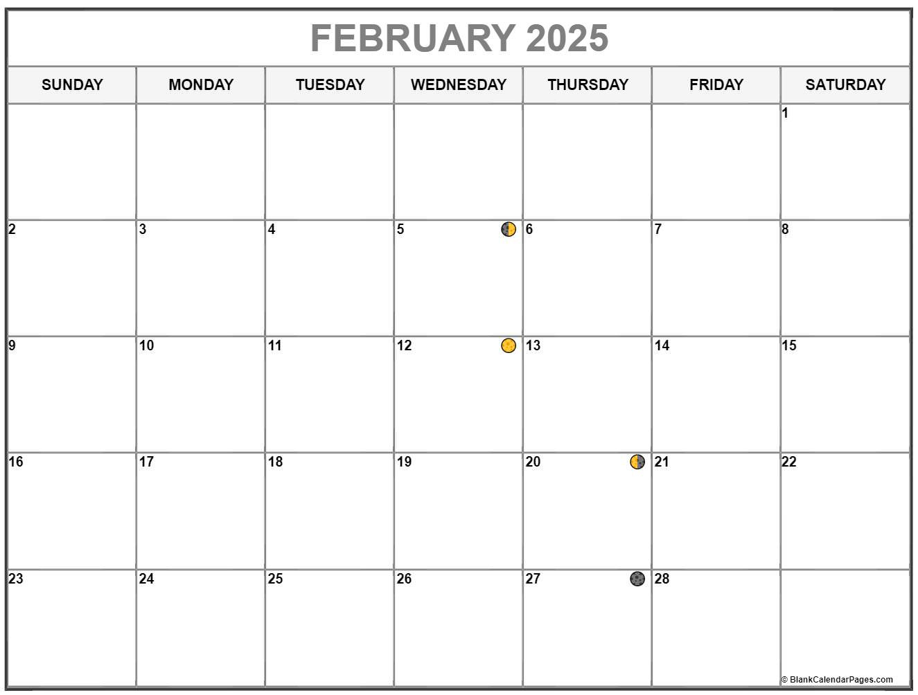 February 2025 Lunar Calendar | Moon Phase Calendar pertaining to Lunar Calendar February 2025