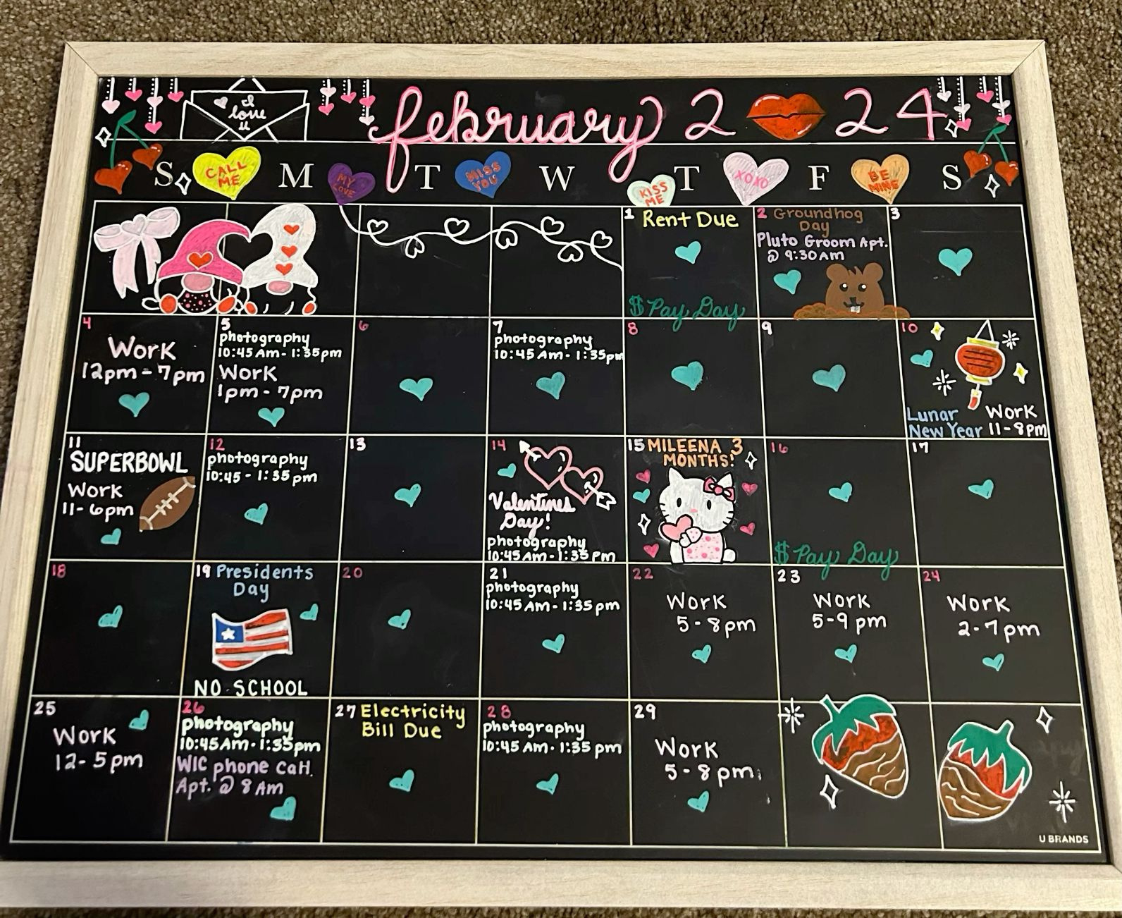 February Chalkboard Calendar with regard to February 2025 Chalkboard Calendar Ideas