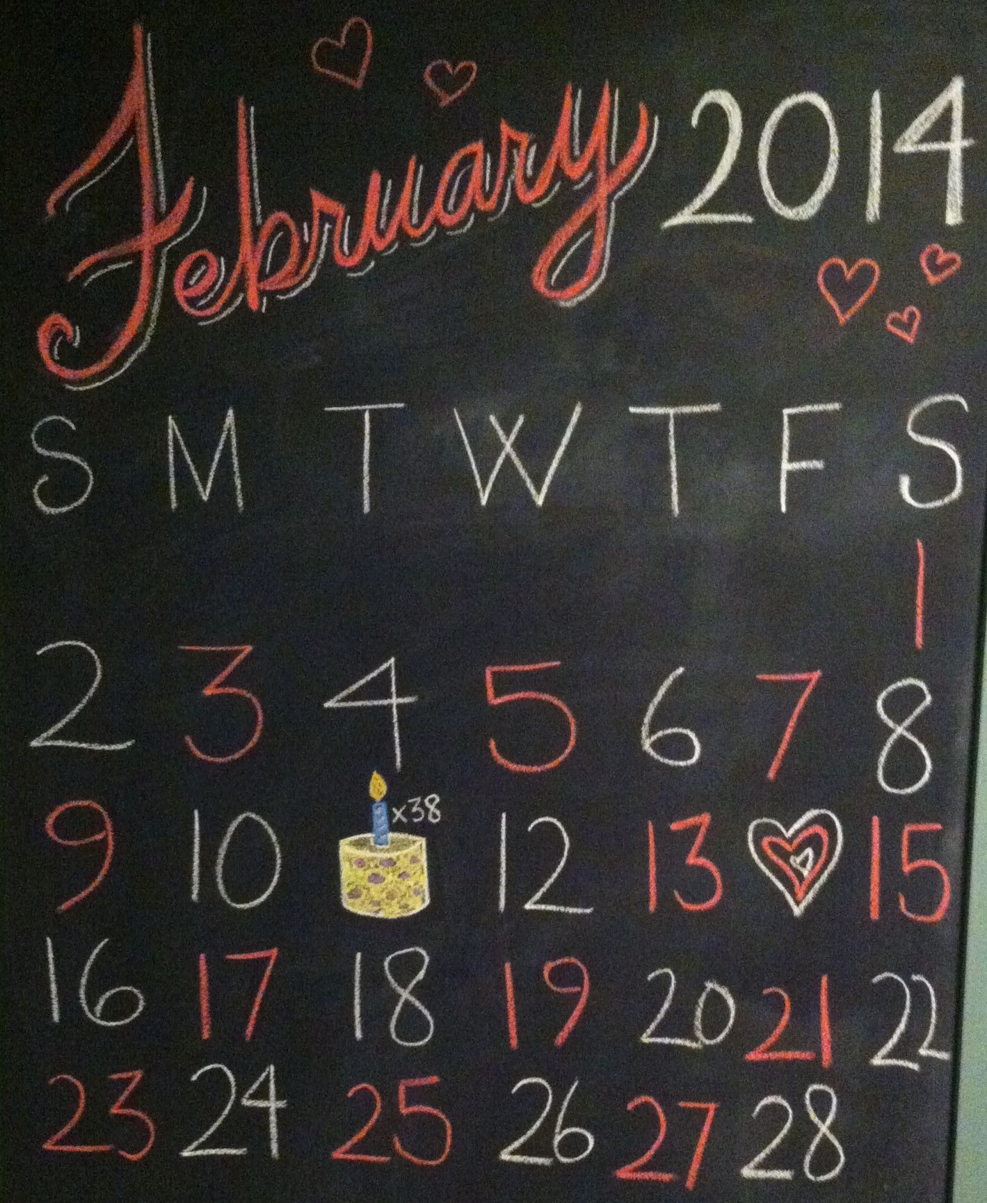 Pin Page throughout February 2025 Chalkboard Calendar Ideas