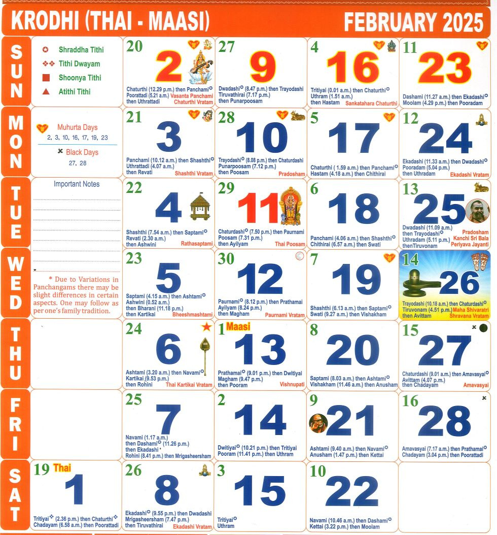 Tamil Calendar February Month , 2025 within Tamil Calendar 2025 February