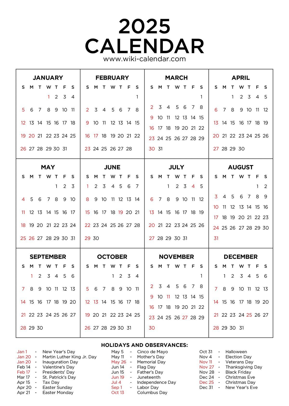 Year 2025 Calendar Printable - Wiki Calendarwiki Calendar - Issuu for Wiki Calendar February 2025