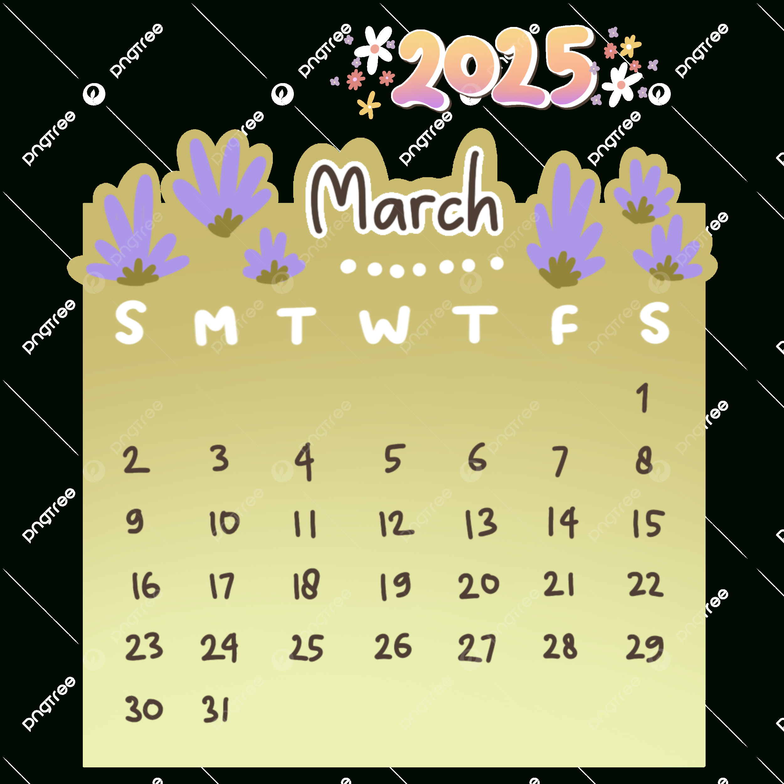 2025 March Calendar Cute Hand Drawn Monthly Printable, 2925 with March Clip Art Calendar 2025