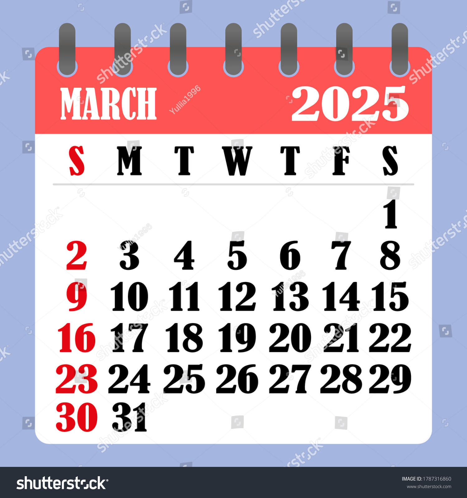 Briefkalender Für März 2025. Die Woche: Stock-Vektorgrafik inside Show Me A Calendar Of March 2025