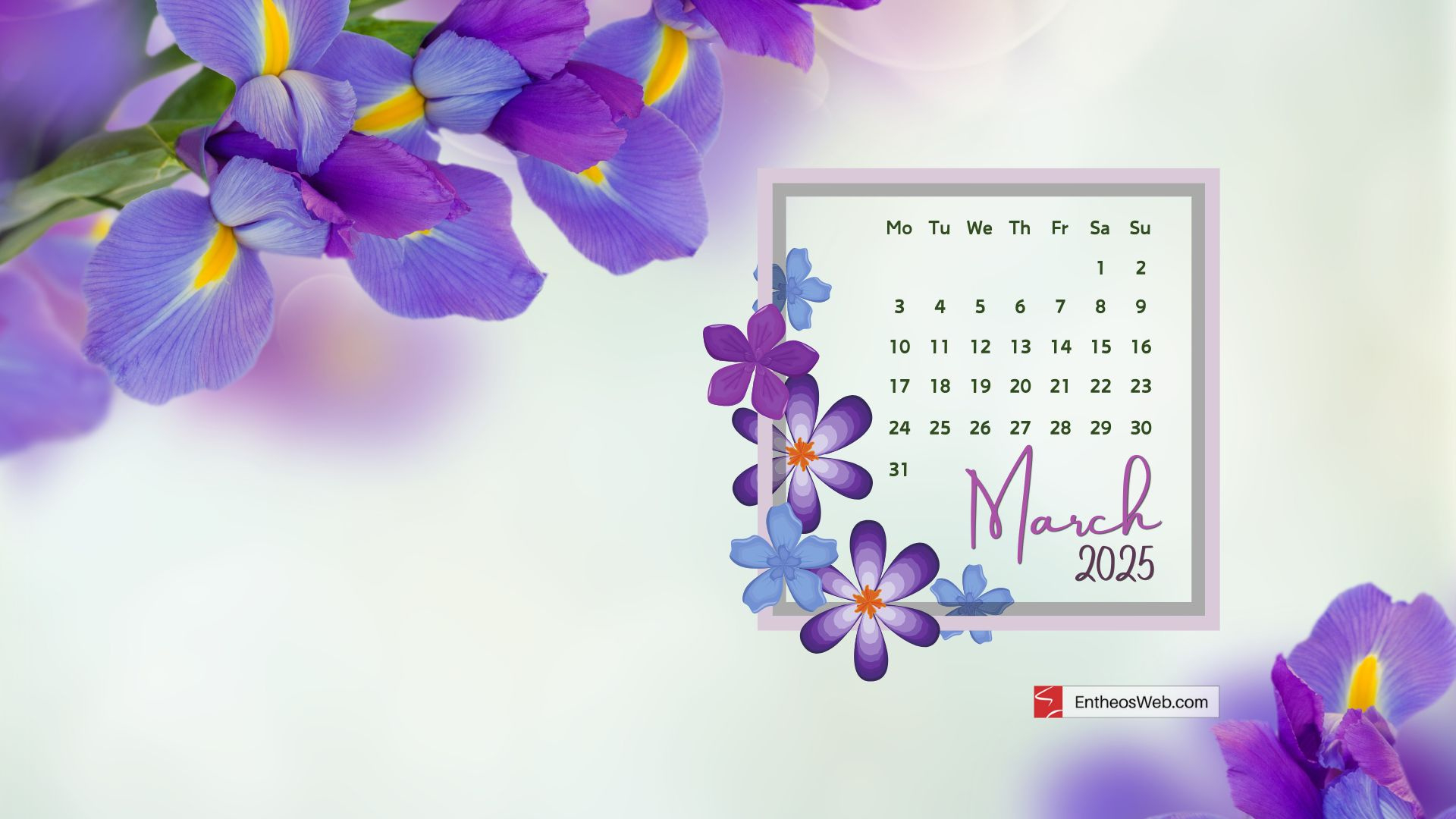 Free March 2025 Desktop Wallpaper Calendars | Entheosweb in March 2025 Calendar Background