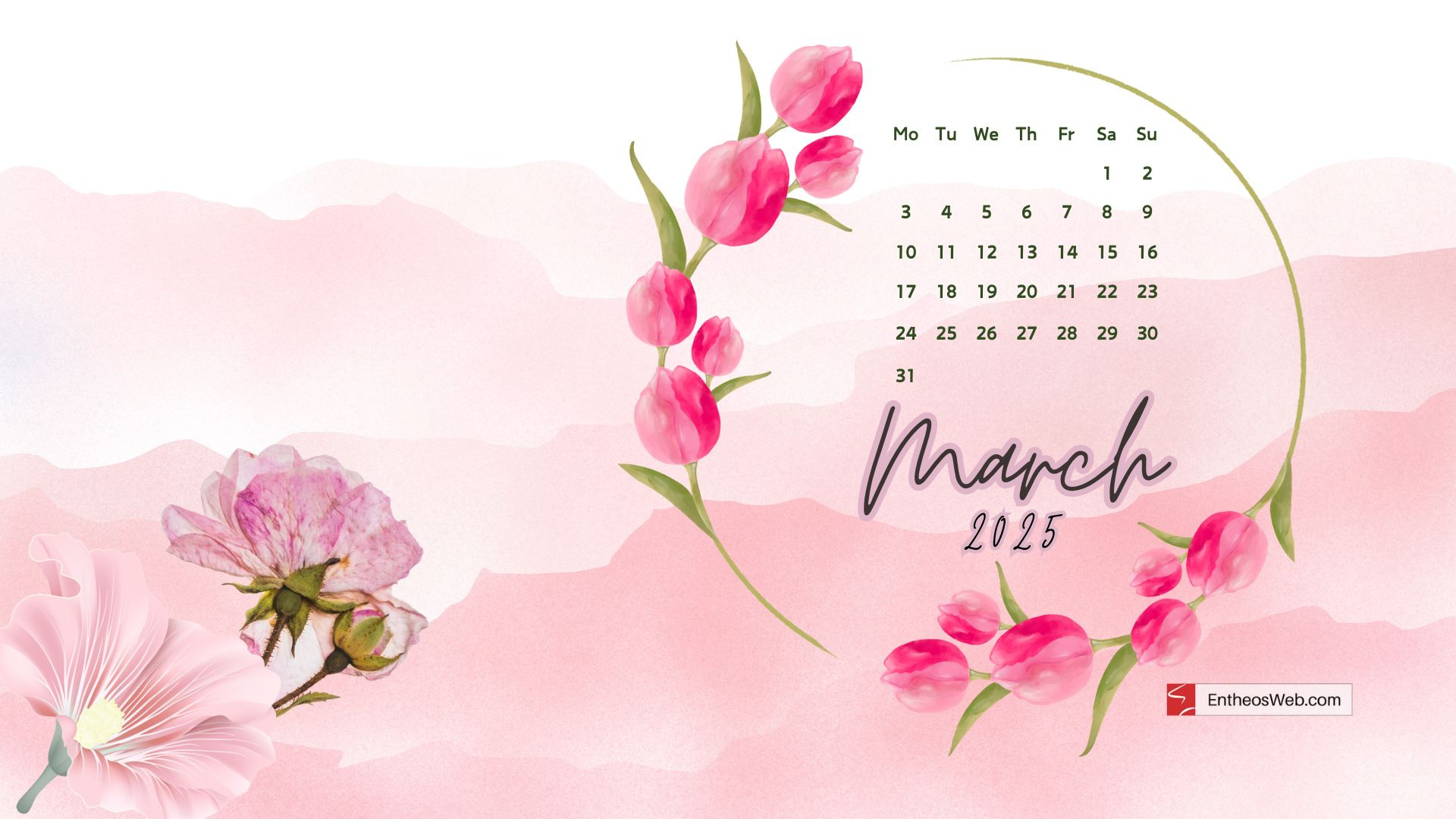 Free March 2025 Desktop Wallpaper Calendars | Entheosweb inside March 2025 Calendar Wallpaper