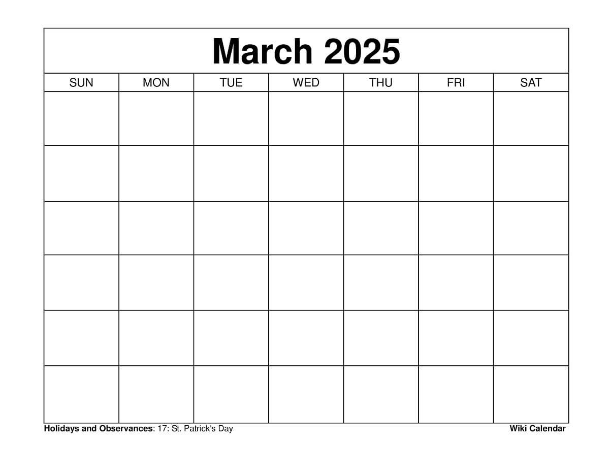 March 2025 Calendar - Printable Templates &amp;amp; More with regard to March 2025 Calendar Wiki