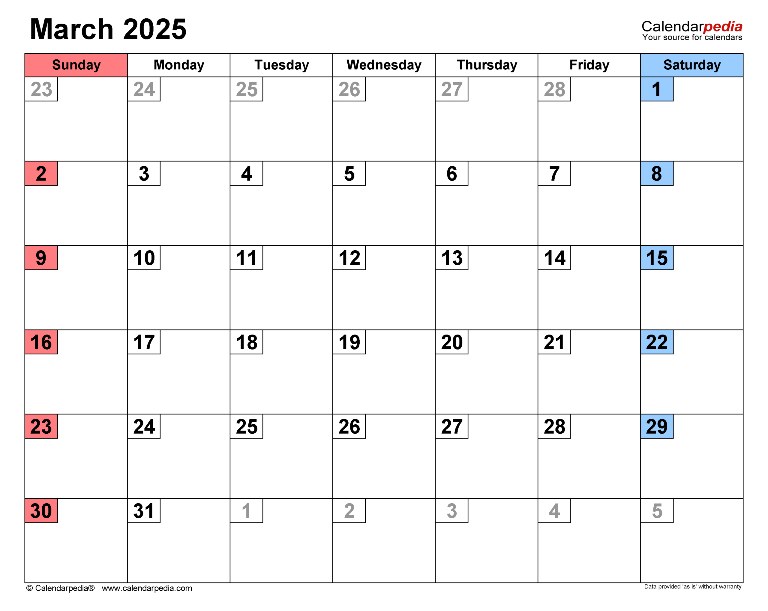 March 2025 Calendar | Templates For Word, Excel And Pdf for Calendar Events In March 2025