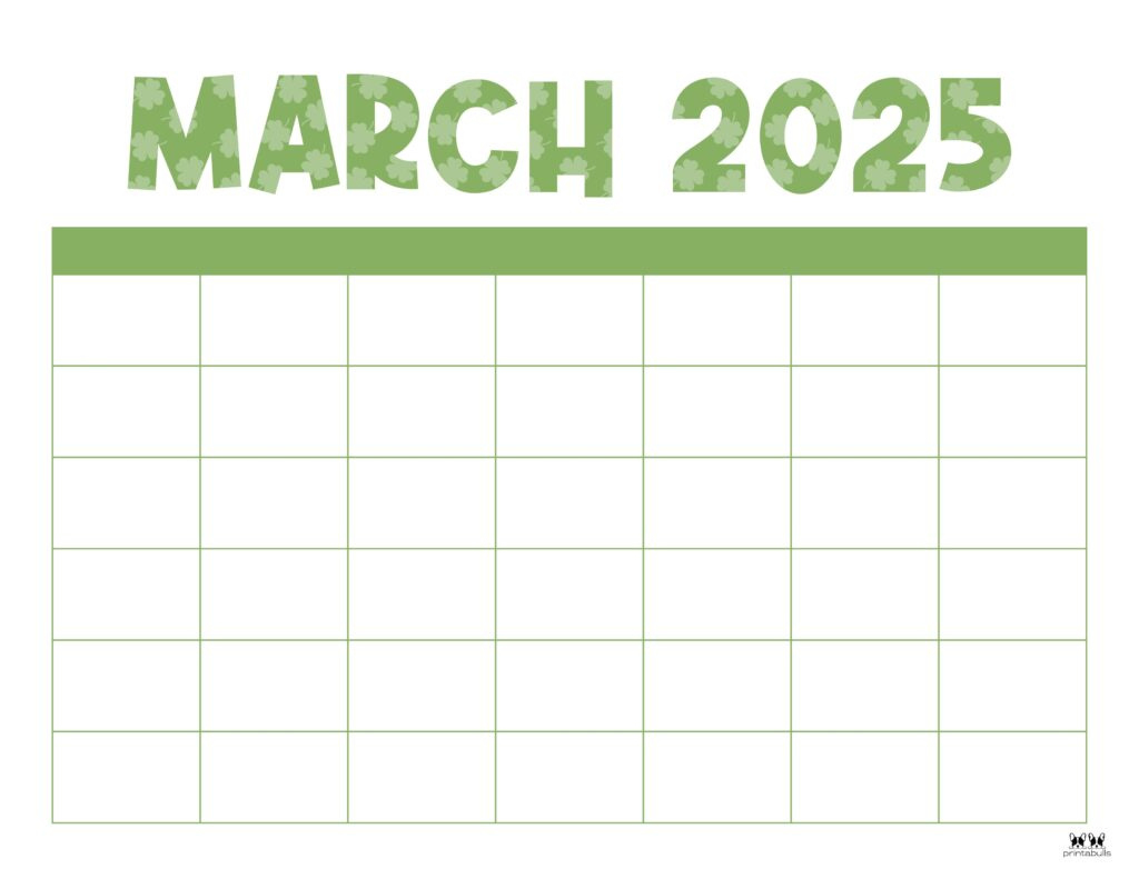 March 2025 Calendars - 107 Free Printables | Printabulls for March 2025 Blank Printable Calendar