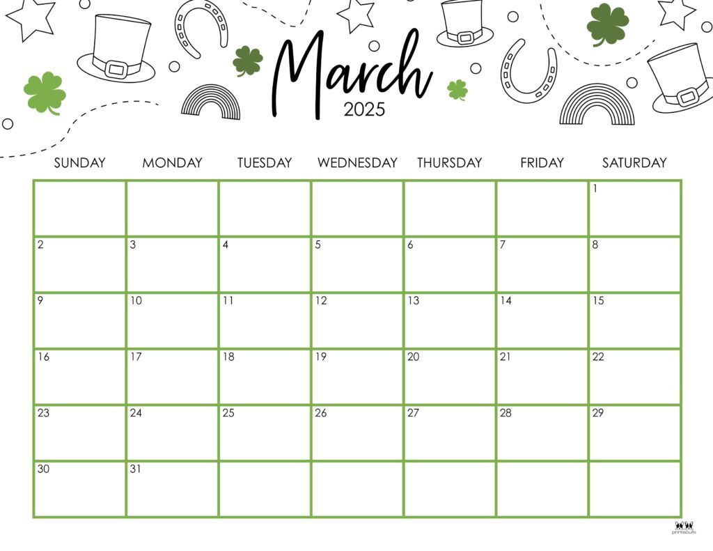 March 2025 Calendars - 107 Free Printables | Printabulls for March 2025 Calendar Printabulls