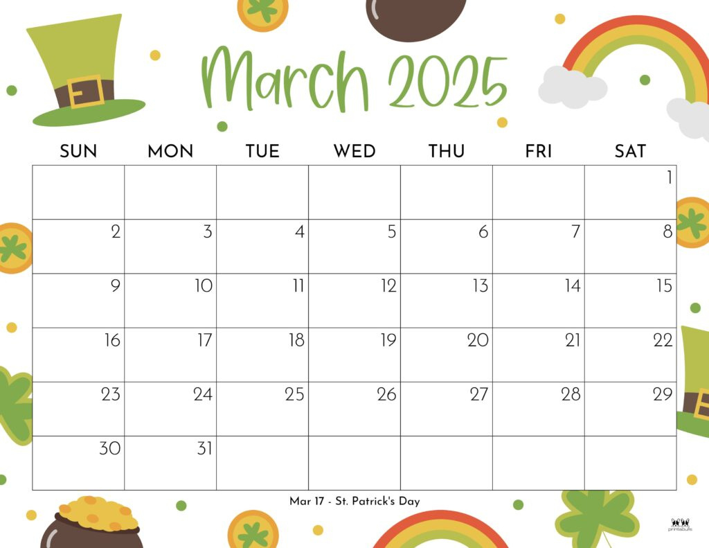 March 2025 Calendars - 107 Free Printables | Printabulls in March 2025 Calendar Printabulls