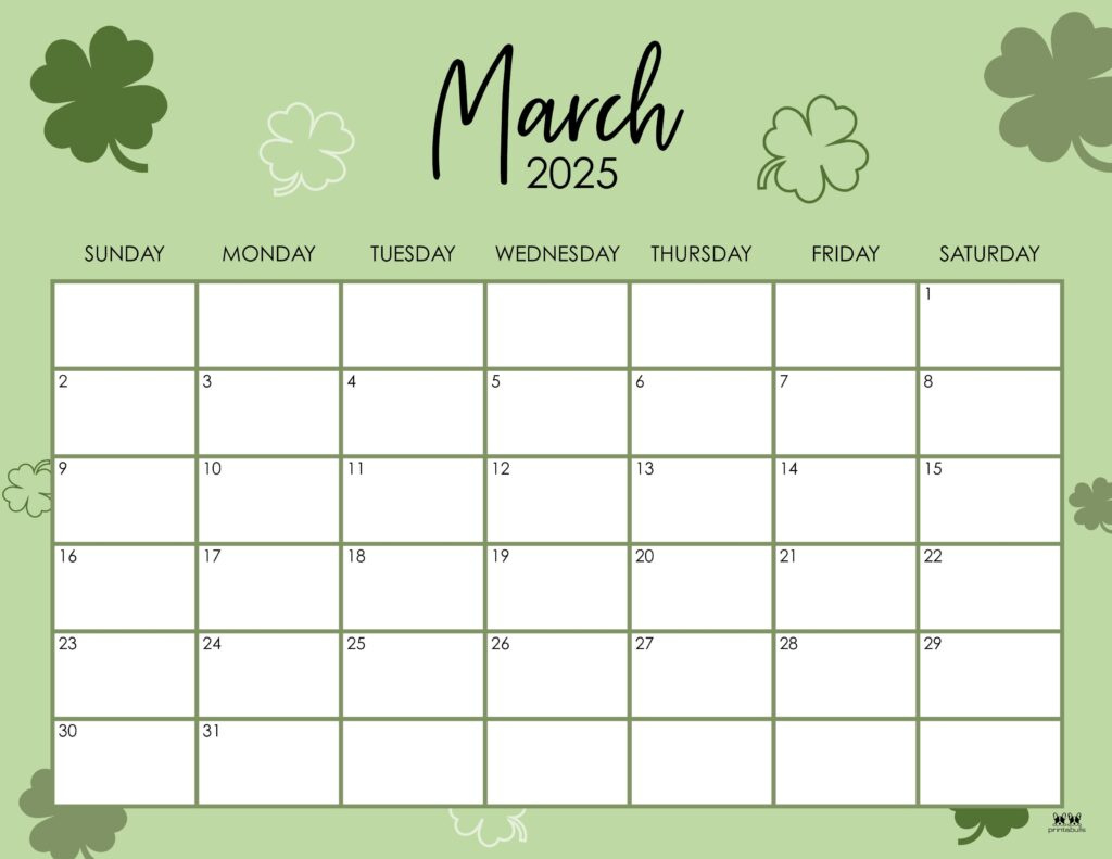 March 2025 Calendars - 107 Free Printables | Printabulls intended for Cute March 2025 Calendar