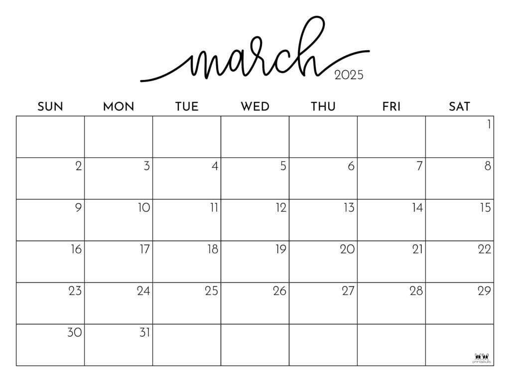 March 2025 Calendars - 107 Free Printables | Printabulls intended for March Whiteboard Calendar Ideas 2025