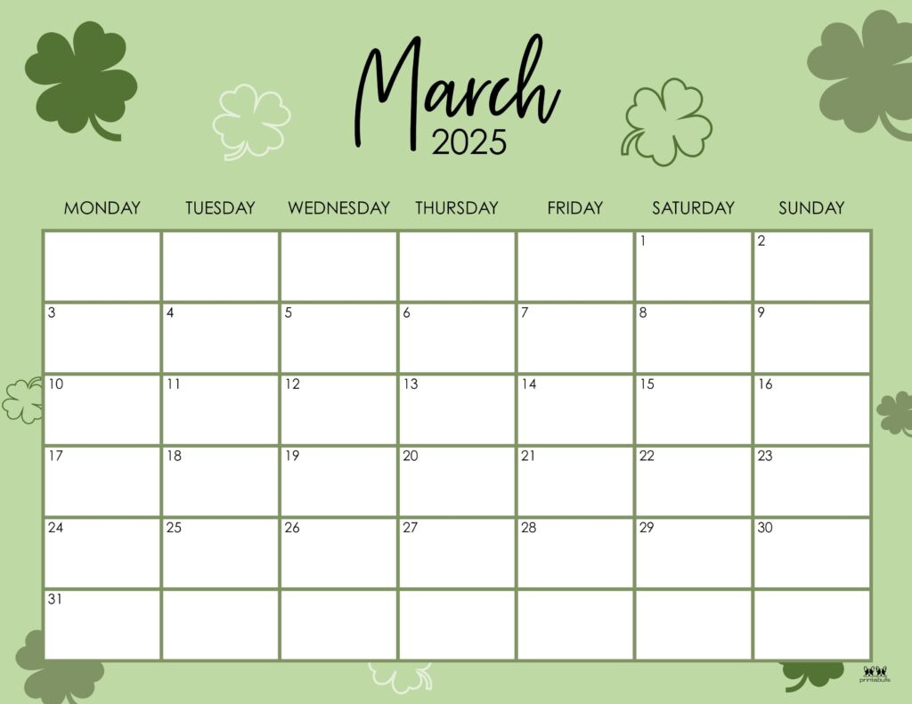 March 2025 Calendars - 107 Free Printables | Printabulls throughout Monthly Calendar March 2025