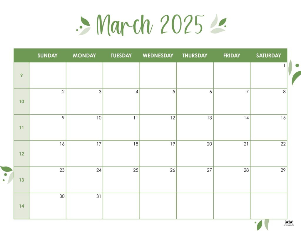 March 2025 Calendars - 107 Free Printables | Printabulls with regard to March Weekly Calendar Printable 2025