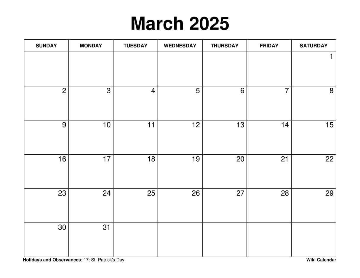 Printable March 2025 Calendar - Wiki Calendarwiki Calendar - Issuu with March 2025 Printable Calendar Wiki