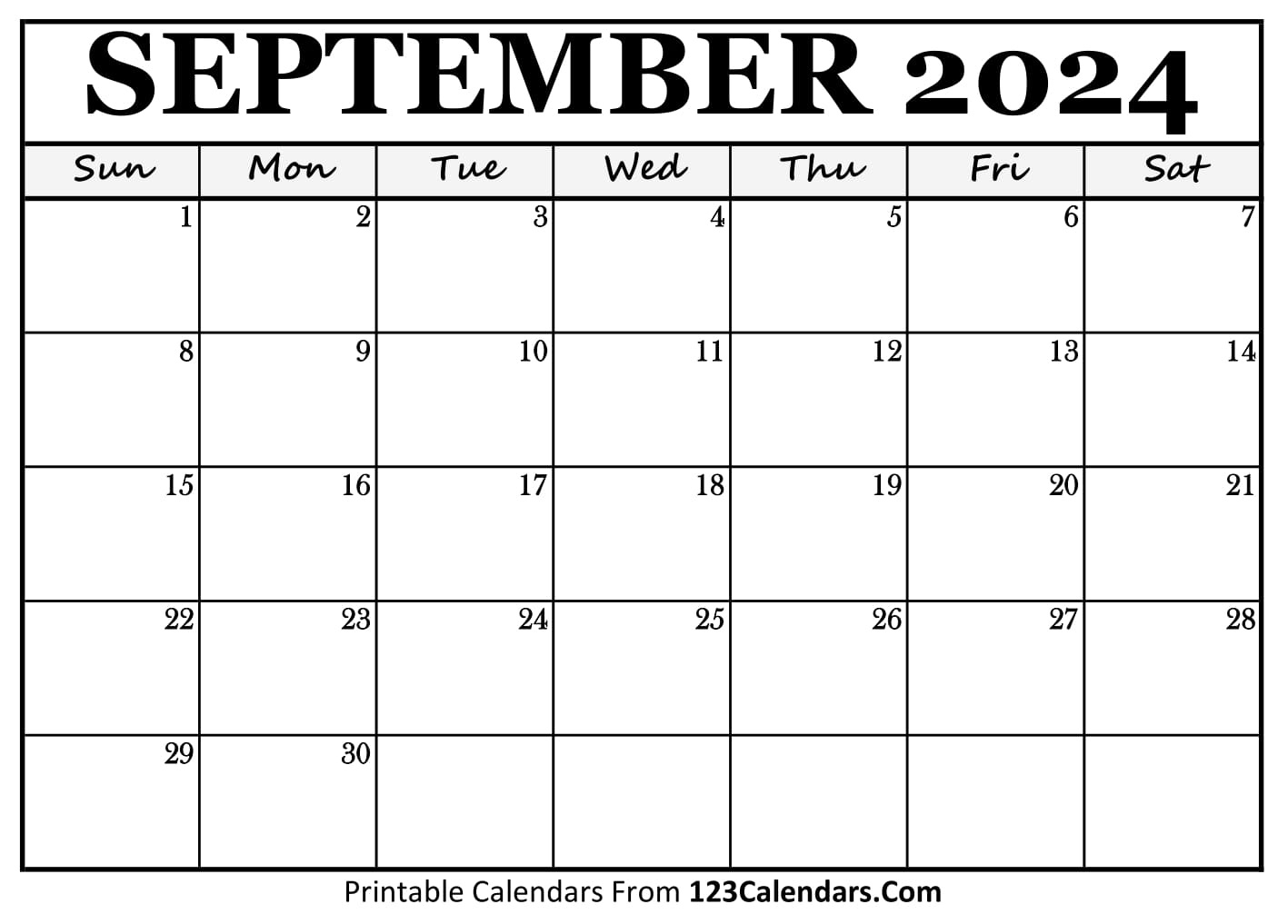 Printable September 2025 Calendar Templates - 123Calendars pertaining to Free Printable Calendar Templates September 2024