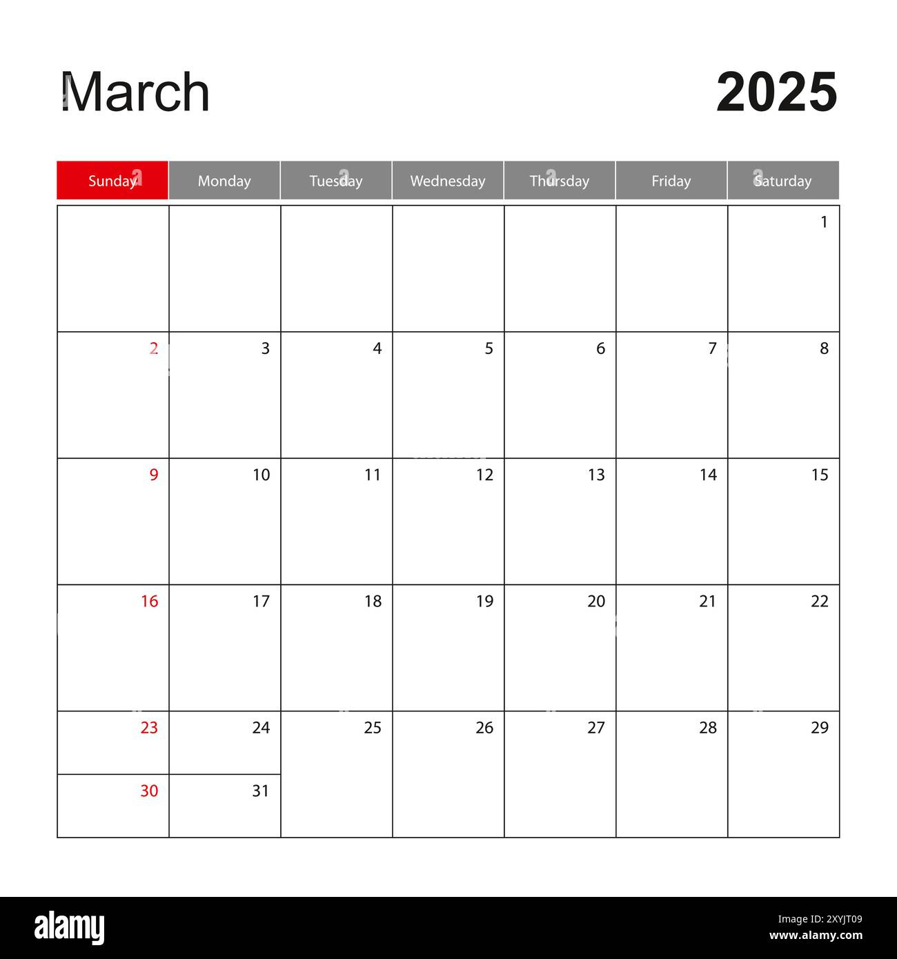 Wall Calendar Template For March 2025. Holiday And Event Planner intended for Event Calendar For March 2025