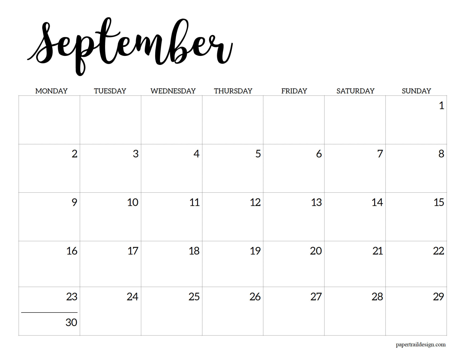 2024-2025 Printable School Calendar - Paper Trail Design with September 2024 June 2025 Calendar Printable