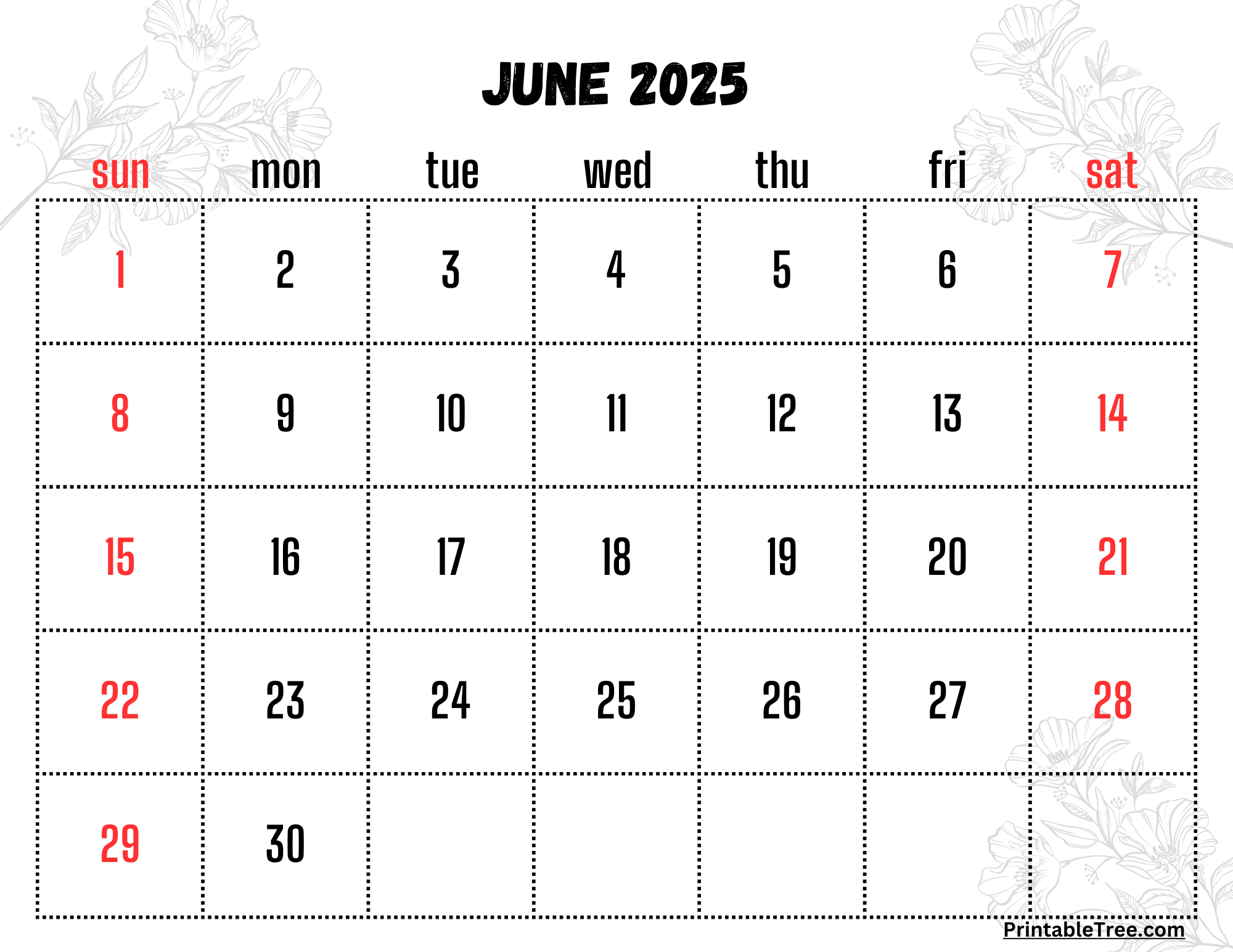 Free June 2025 Calendar Printable Pdf Template With Holidays in Show Me The Month Of June Calendar 2025
