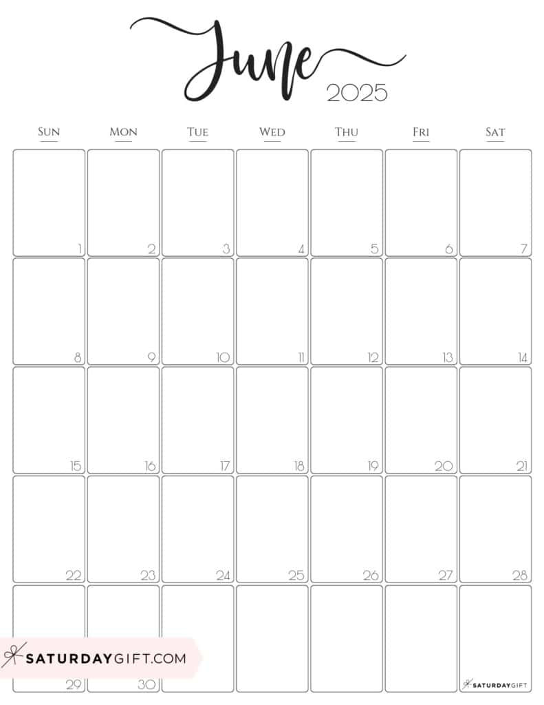 June 2025 Calendar - 23 Cute &amp;amp; Free Printables regarding June 2025 Calendar Vertical