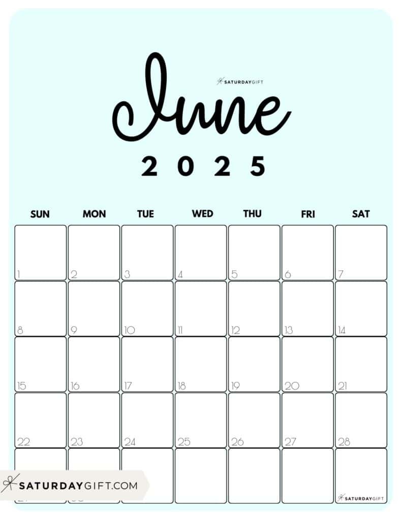 June 2025 Calendar - 23 Cute &amp;amp; Free Printables within June Calendar 2025 Printable Cute