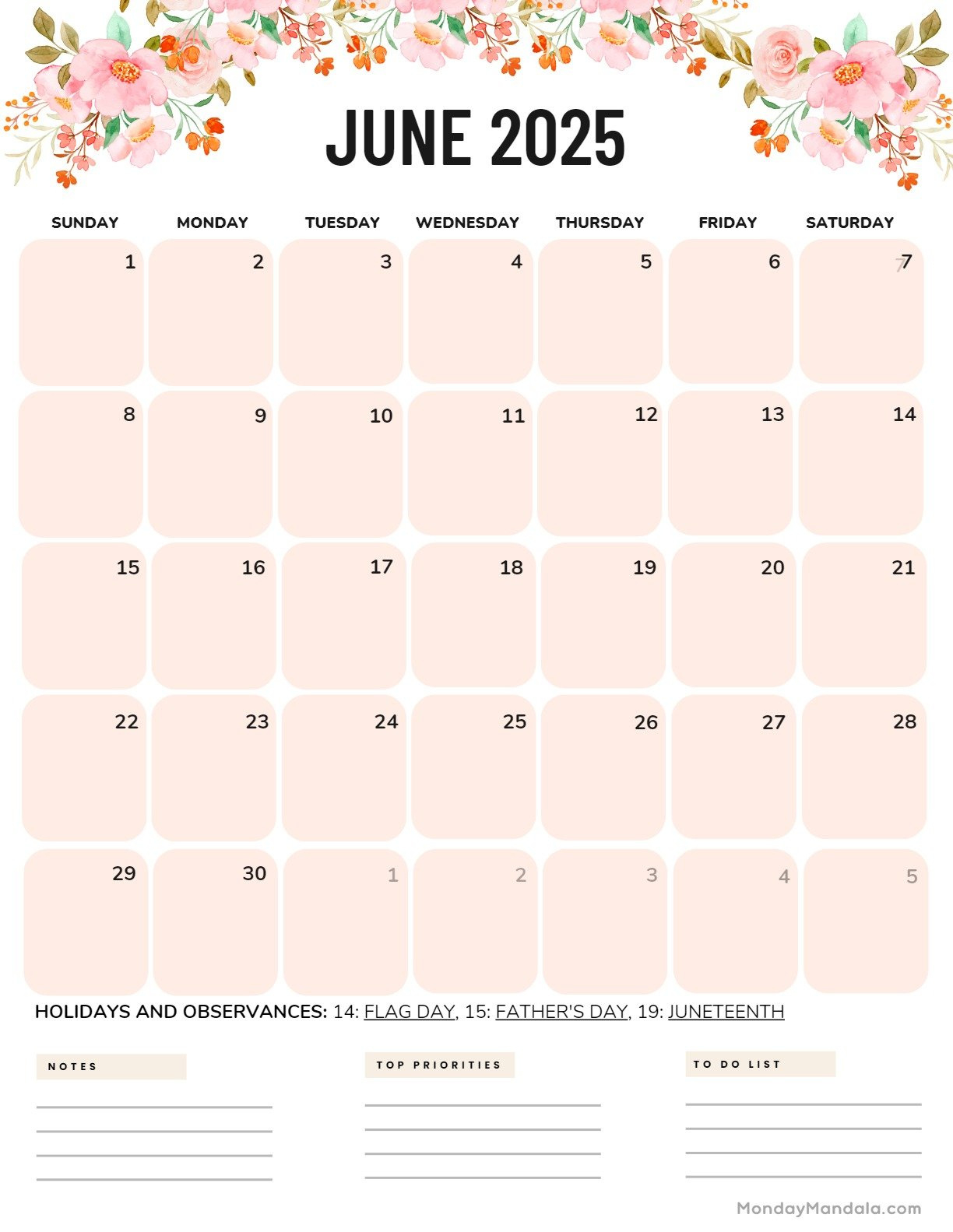 June 2025 Calendar (52 Free Pdf Printables) pertaining to June Calendar 2025 Page Printable