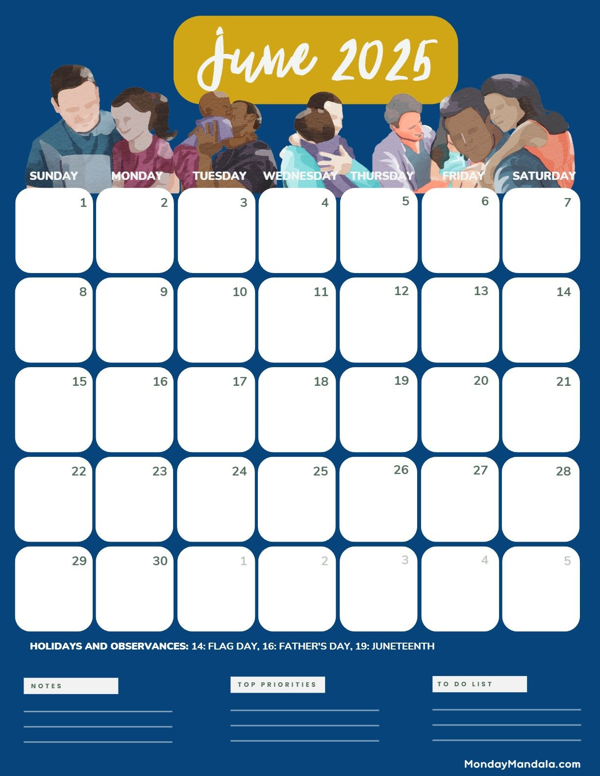 June 2025 Calendar (52 Free Pdf Printables) with regard to June 2025 Calendar Father Day