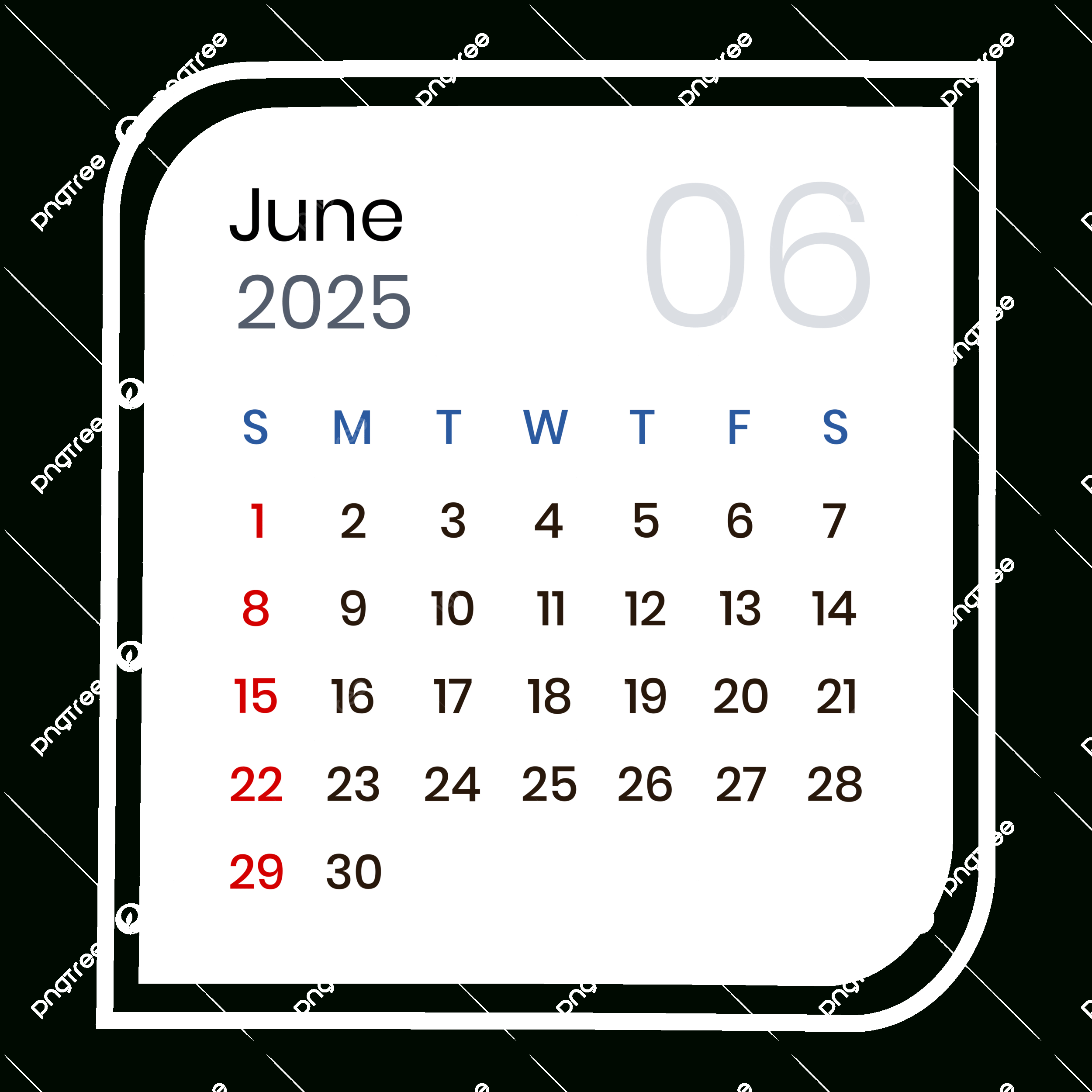June 2025 Calendar Png Transparent Images Free Download | Vector pertaining to June 2025 Calendar Png