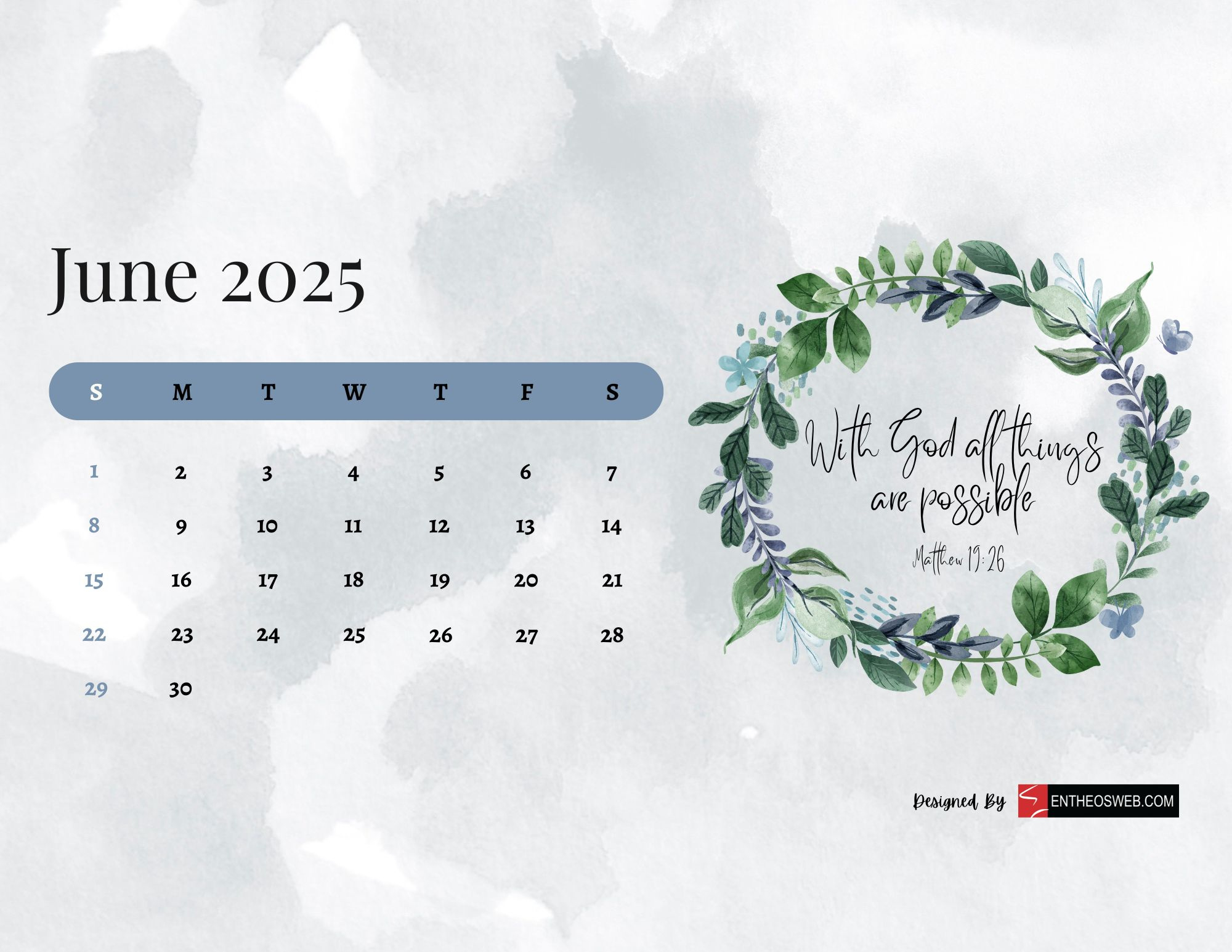 June 2025 Calendar Printables | Entheosweb regarding June Calendar Desktop Wallpaper 2025