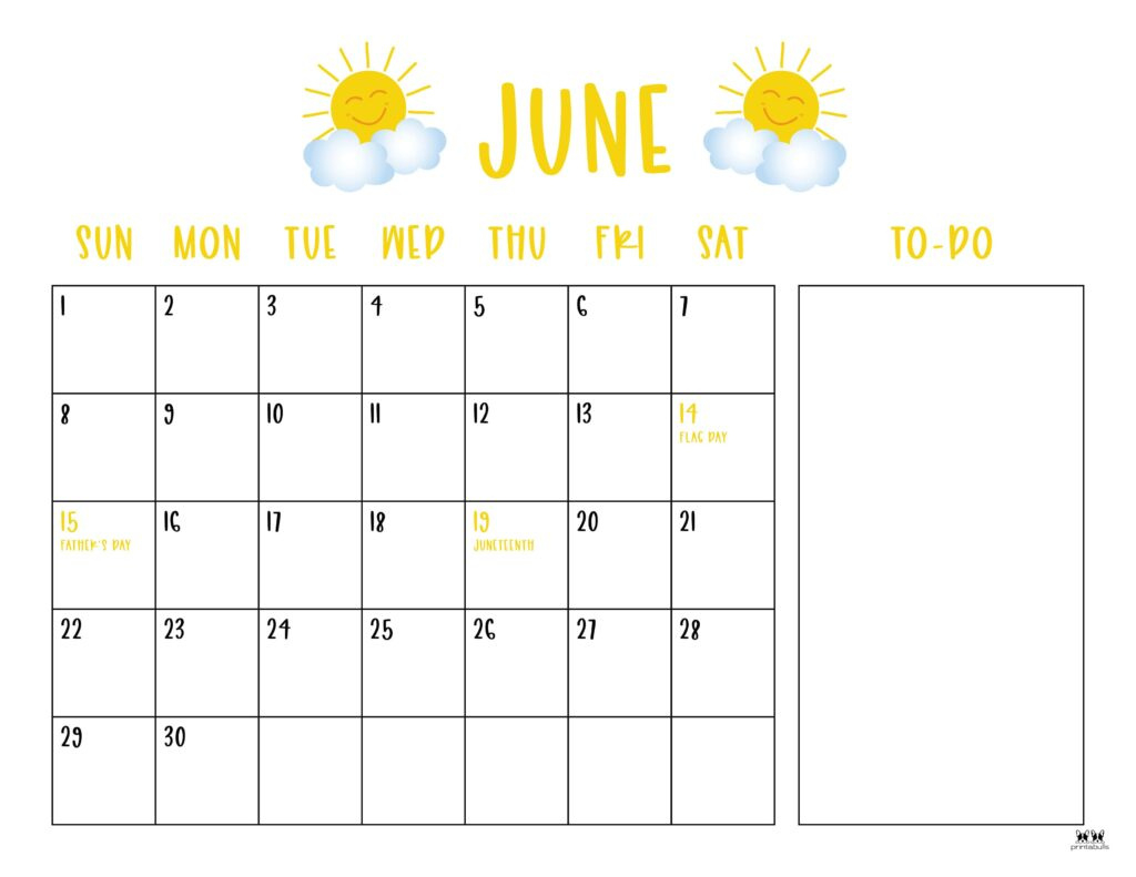 June 2025 Calendars - 107 Free Printables | Printabulls for Free Printable June 2025 Calendar Template